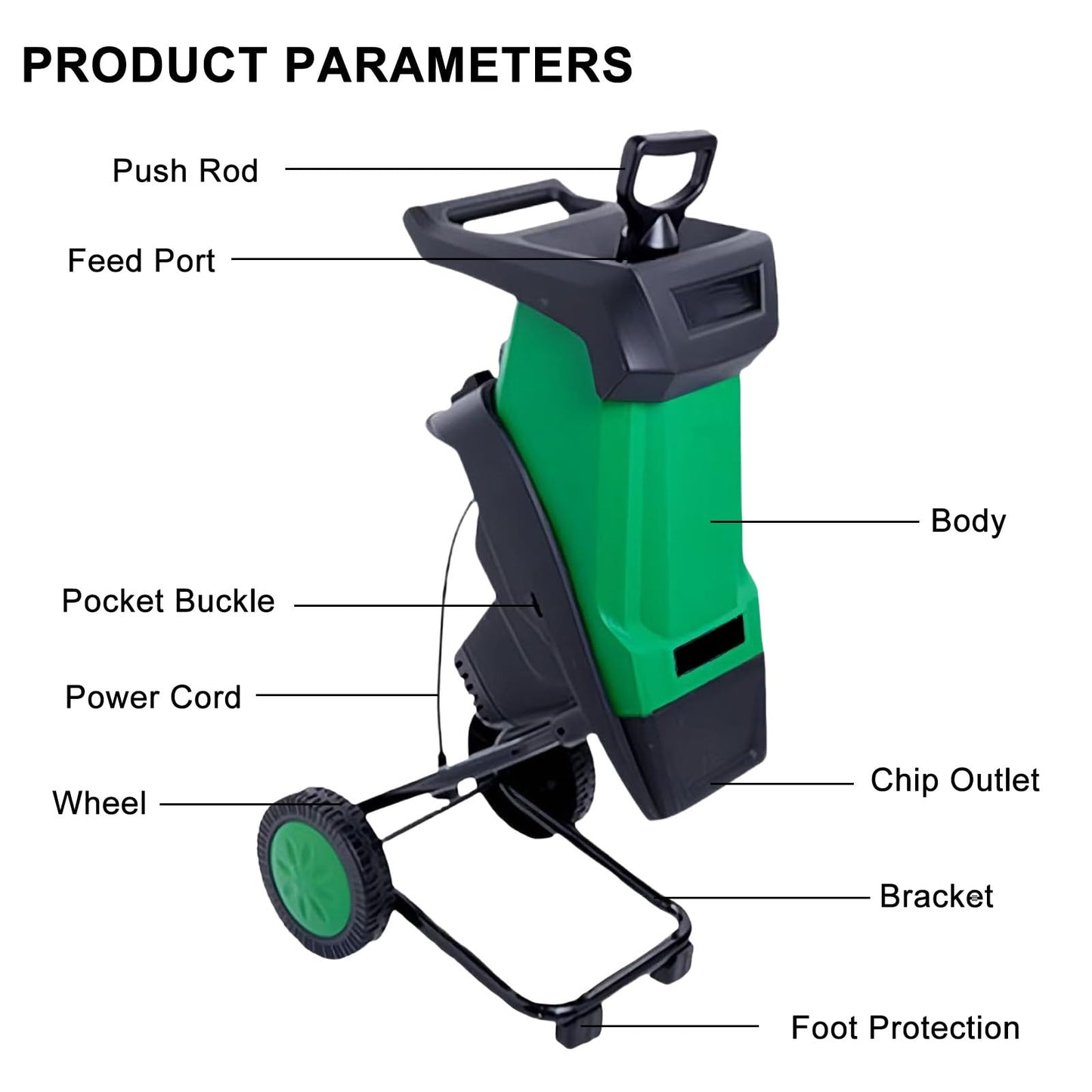 XygZythror Electric Garden Shredder & Wood Chipper, Garden Tree Branch Crusher Machine, 40mm Cutting Capacity,Overload Protection, for Lawn and Garden Use Yellow