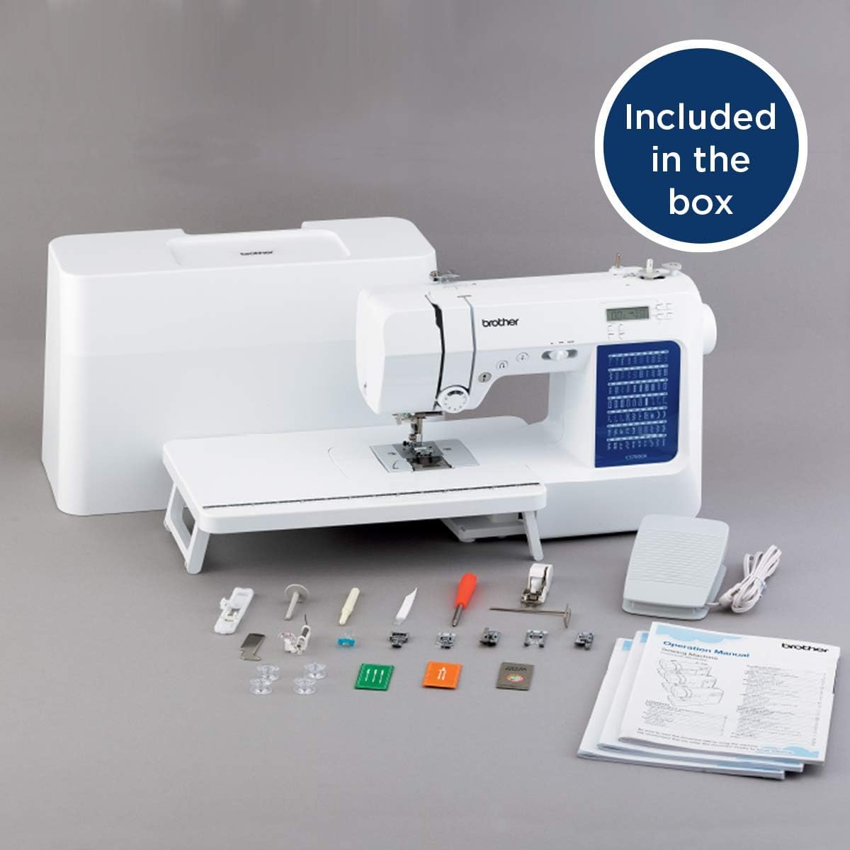 Brother CS7000X Computerized Sewing and Quilting Machine (70 Built-in Stitches) + SASEW6 6-Piece Thread Pack + PWB250 Pre-Wound Embroidery Bobbins (10 Pack, White)