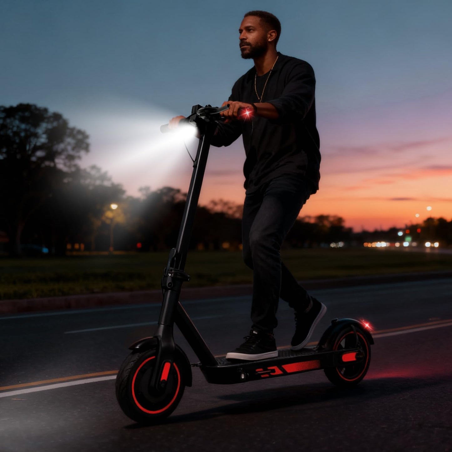 ApexSurge Electric Scooter for Adults, 10" Tires, 500W Powerful Motor and Max 21 Miles Long Range, Top Speed 25Mph, Dual Brake Stystem E Scooter, Lightweight and Foldable, APP Control, Max Load 265Lb