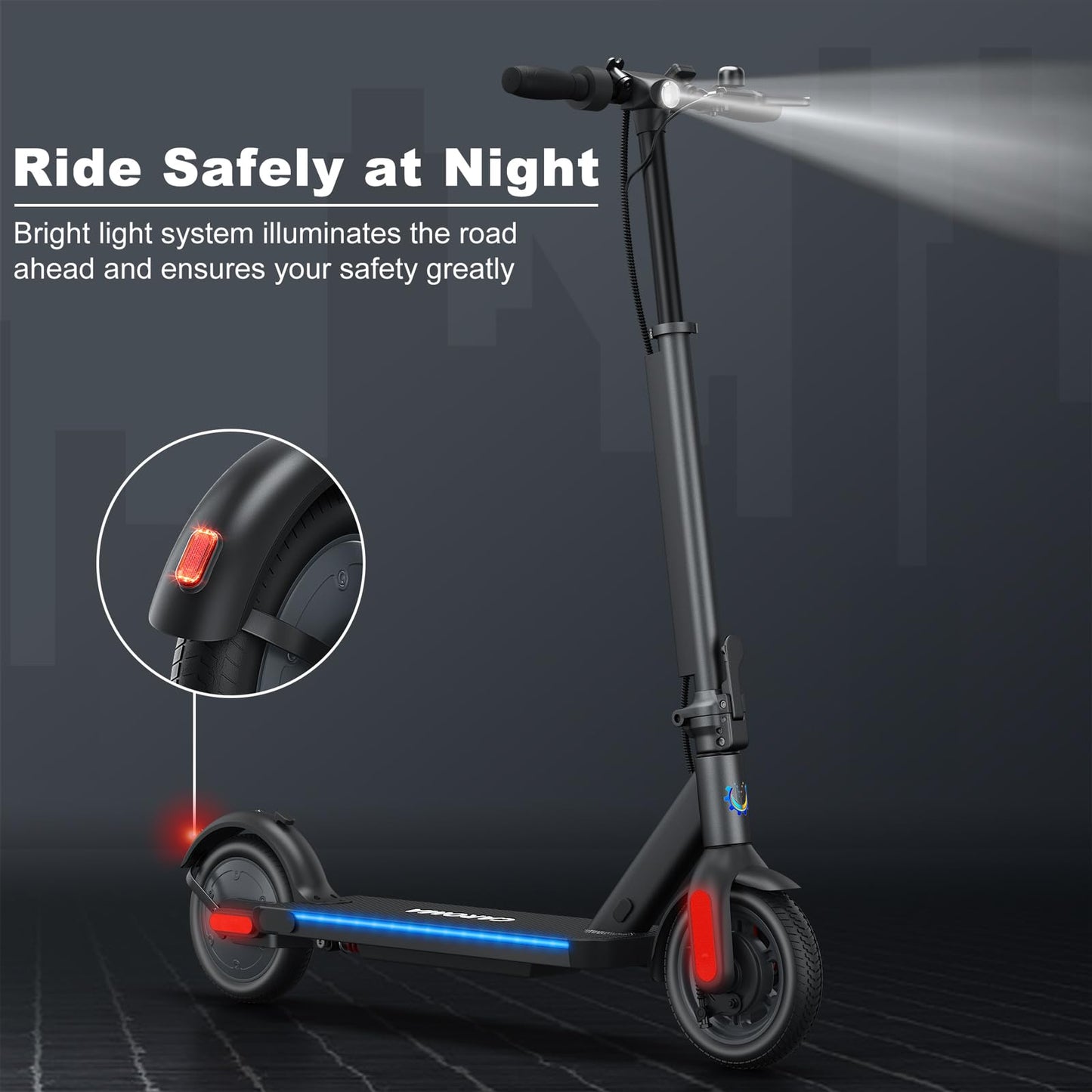 Caroma Electric Scooter Adults, E Scooter for Adult, Fast Electric Scooter 20 mph & 300 lbs, 350W Motor, 20 Miles Range & 20 Mph, 9" Solid Tires, Folding Motorized Scooter for Adults, App Control