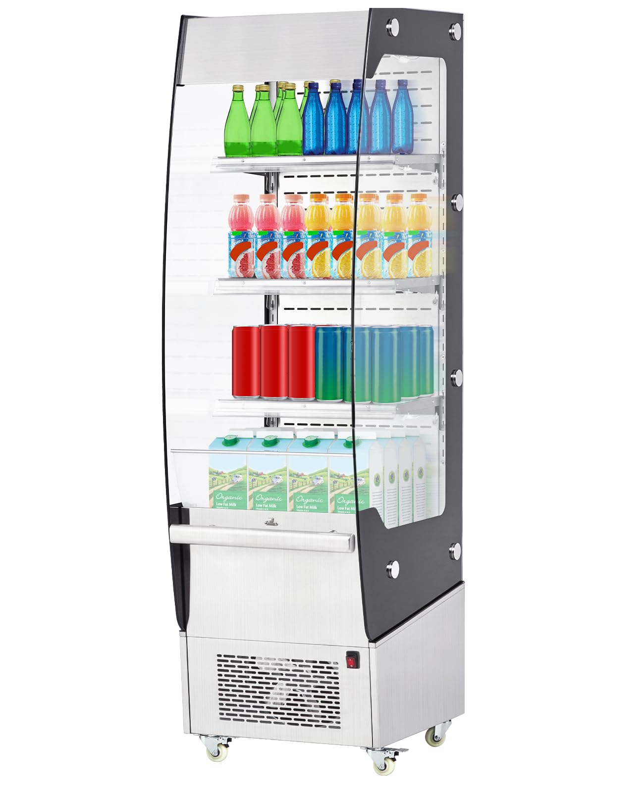 ActiveTrail 7.8 Cu.Ft Display Refrigerator Cabinet,Glass Door Commercial Fridge,LED Lighting & Adjustable Shelves,Double Glazed, White