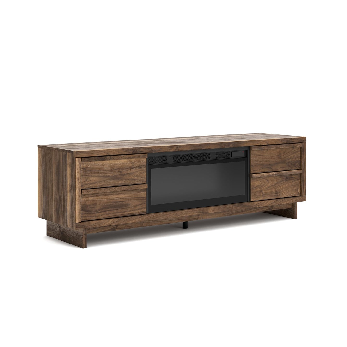 Signature Design by Ashley Zadilyn Mid-Century Modern 72" TV Stand with Electric Fireplace for TVs up to 82", Dark Brown