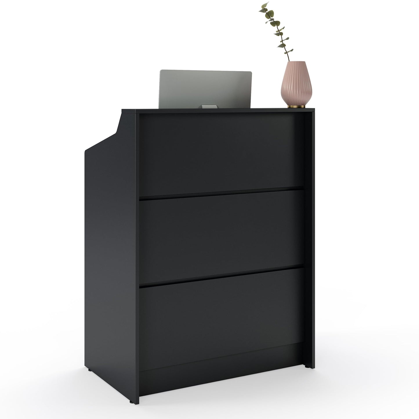 Small Reception Desk with Drawer, 32in Retail Counter, Checkout Stand