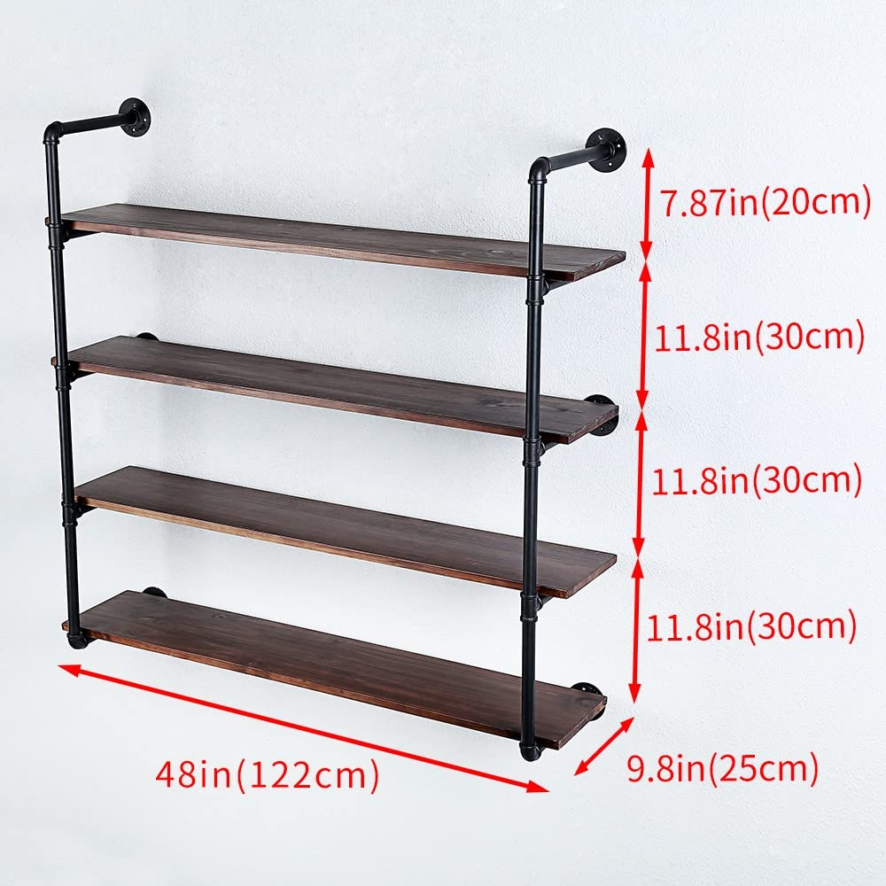 Industrial Pipe Shelves With Wood Planks,Rustic Pipe Shelving Wall Shelf