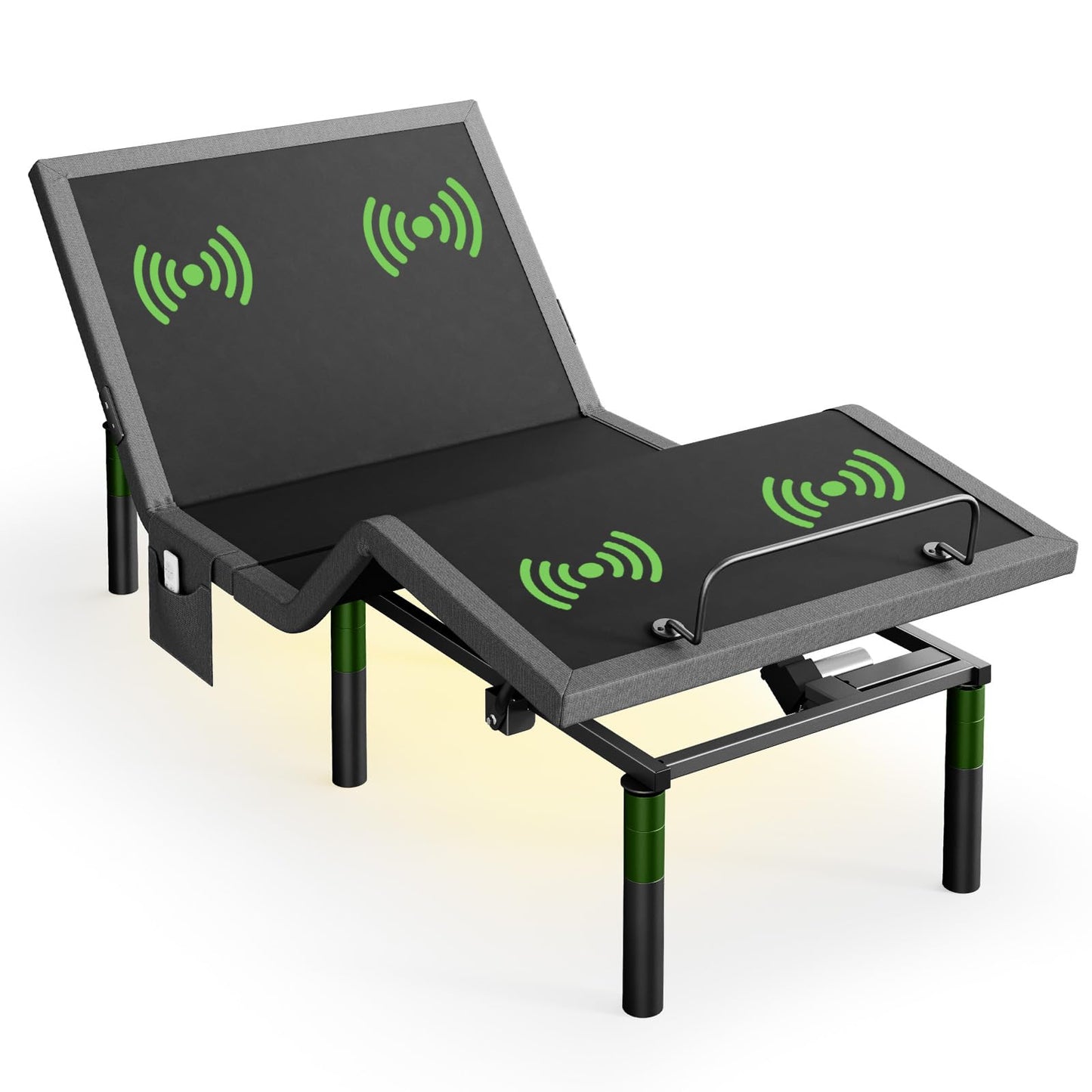 Marsail MS01-2 Twin XL Adjustable Bed Base with Massage-APP Connects Adjustable Bed Frame with 4 Height Options, 3 Minutes Fast Assembly, Wireless Control Adjustable Bed with Under-Bed Nightlight