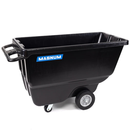 Magnum Tilt Truck, 1/2 Cu. Yd. Capacity Dump Cart with Heavy Duty 12” Wheels & 5” Casters for Handling, Transporting on Construction Jobsites, 750 lbs, Trash Cart with Wheels DUC12A