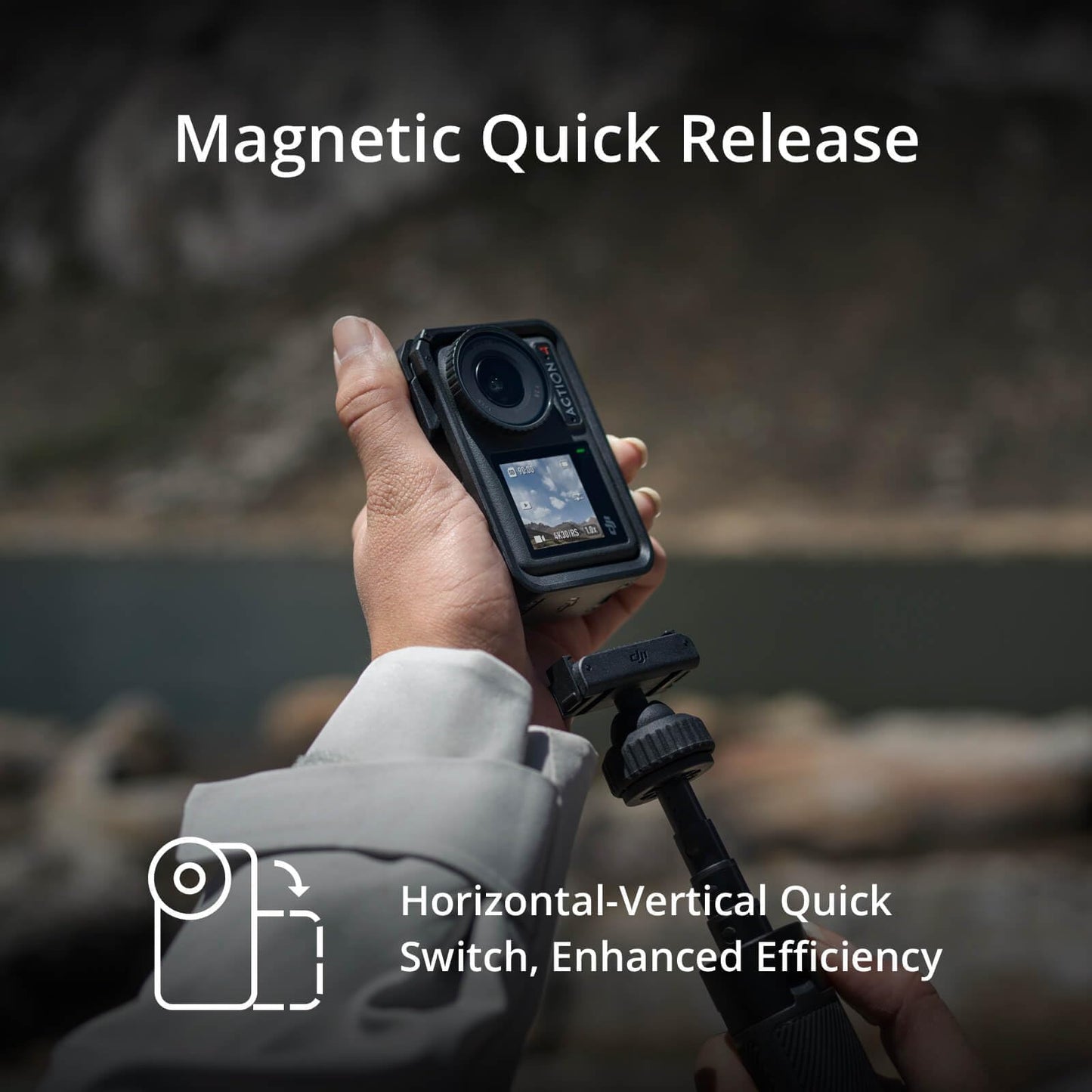 DJI Osmo Action 4 Waterproof Action Camera Bundle, 1/1.3" Sensor, 4K/120fps Video, Stunning Low-Light Imaging, Original Standard Combo + 58 Piece Accessory Kit + Extra 64GB Card