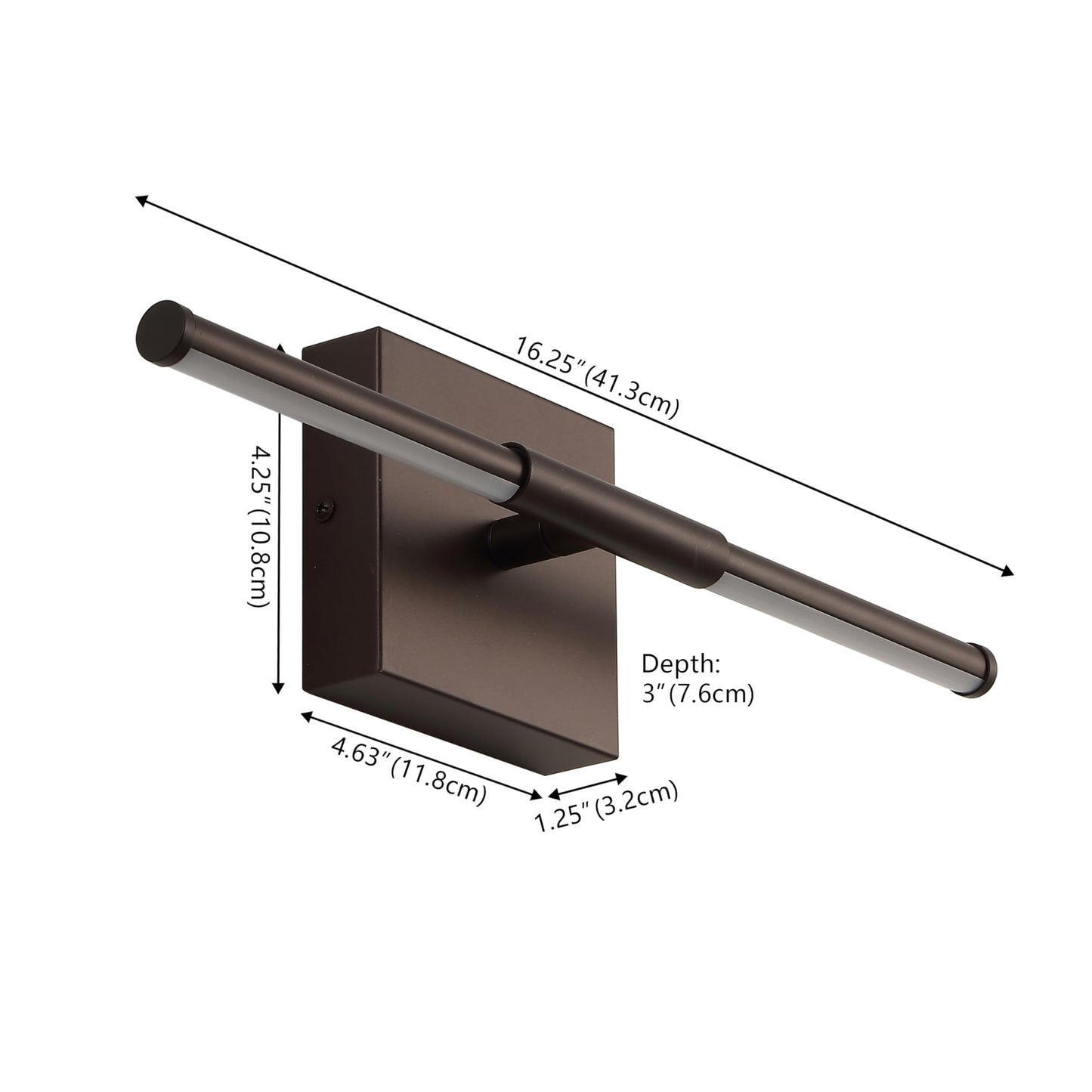 JONATHAN Y Makena LED Wall Sconce, 16.25in Metal, Oil-Rubbed Bronze, Model JYL7039D for Bedroom, Bathroom, Living Room, Kitchen