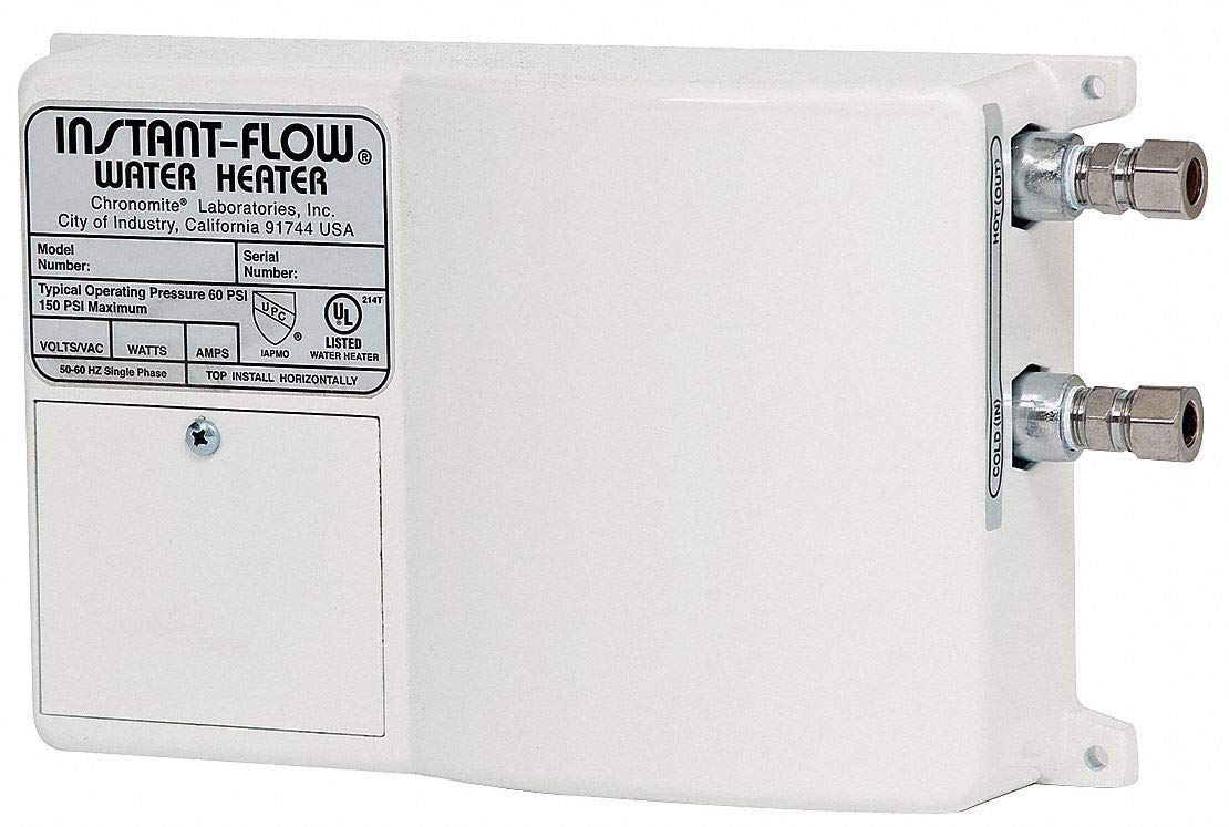 Chronomite Labs 120VAC Undersink Electric Tankless Water Heater, 2400 Watts, 20 Amps AC - SR-20L/120