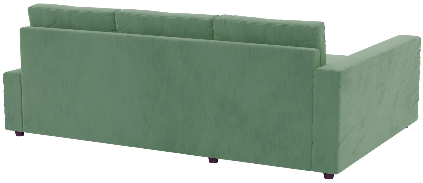 HomeTown Market Heavy Duty Velvet Friheten Sofa Cover Replacement Compatible with IKEA Friheten Sofa Bed Sleeper Sectional Corner Slipcover (Velvet Light Green Right)