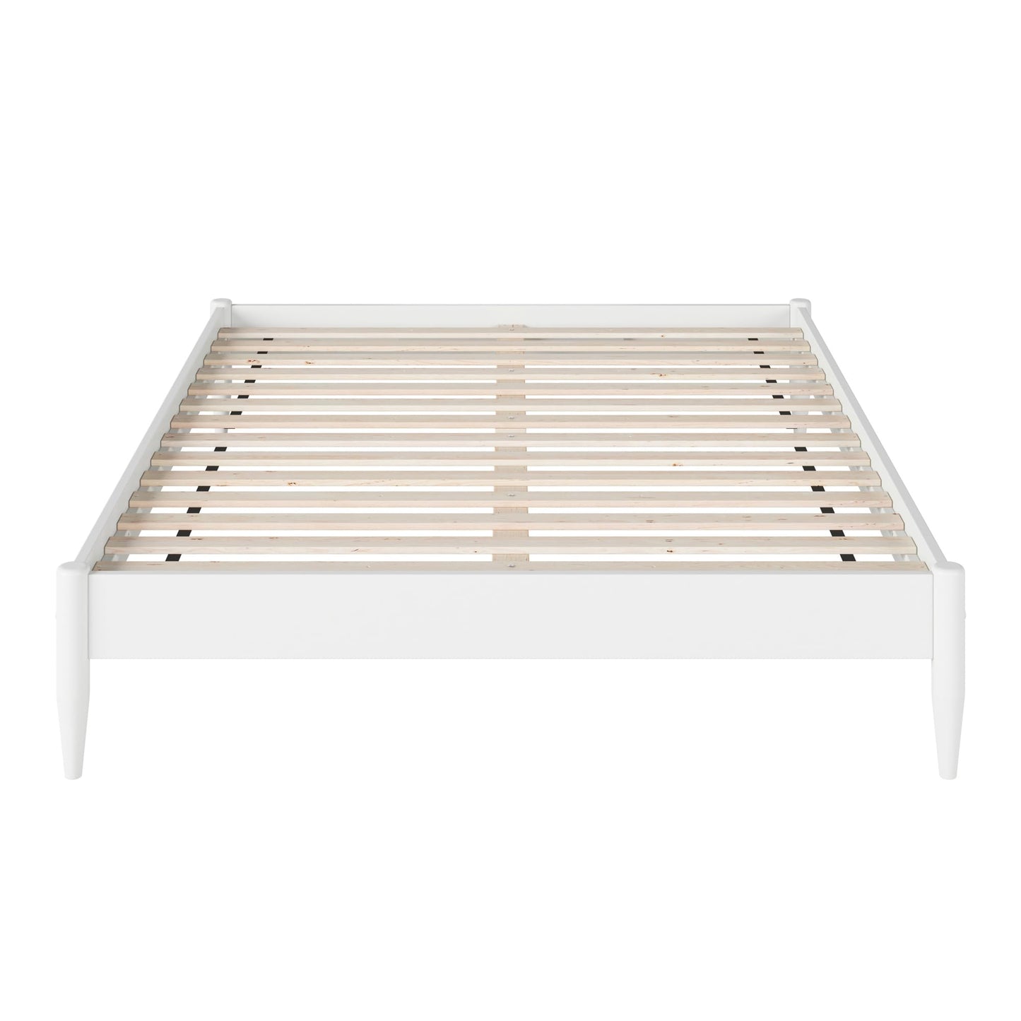 AFI, Pasadena 14" Queen Wood Mid Century Modern Low Profile Platform Bed, White