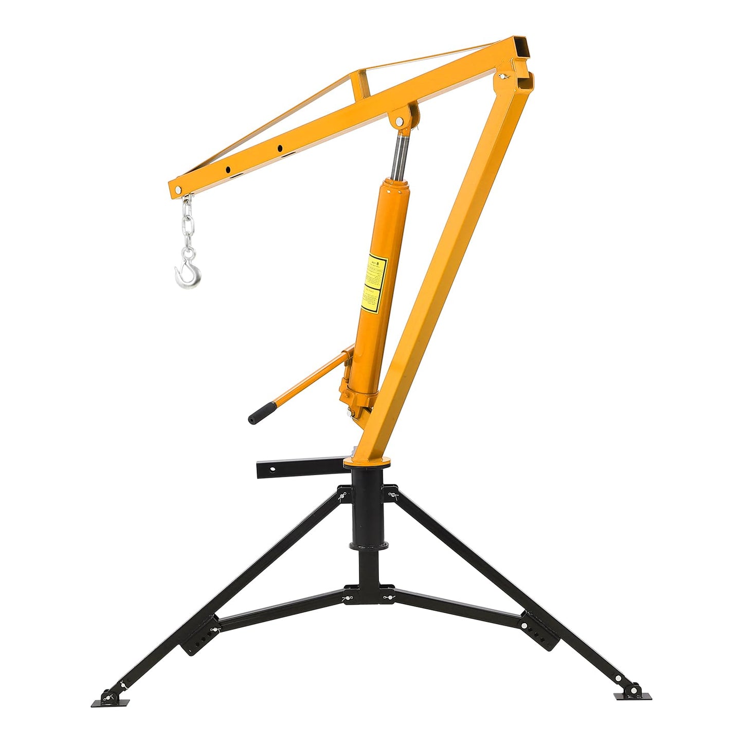PeakPursuit 1000 LBS Receiver Hitch Crane, Hydraulic Swivel Pickup Truck Crane with 3 Adjustable Boom Options, Heavy Duty Hitch Mounted Crane for Workshop Construction Agriculture Logging, Yellow
