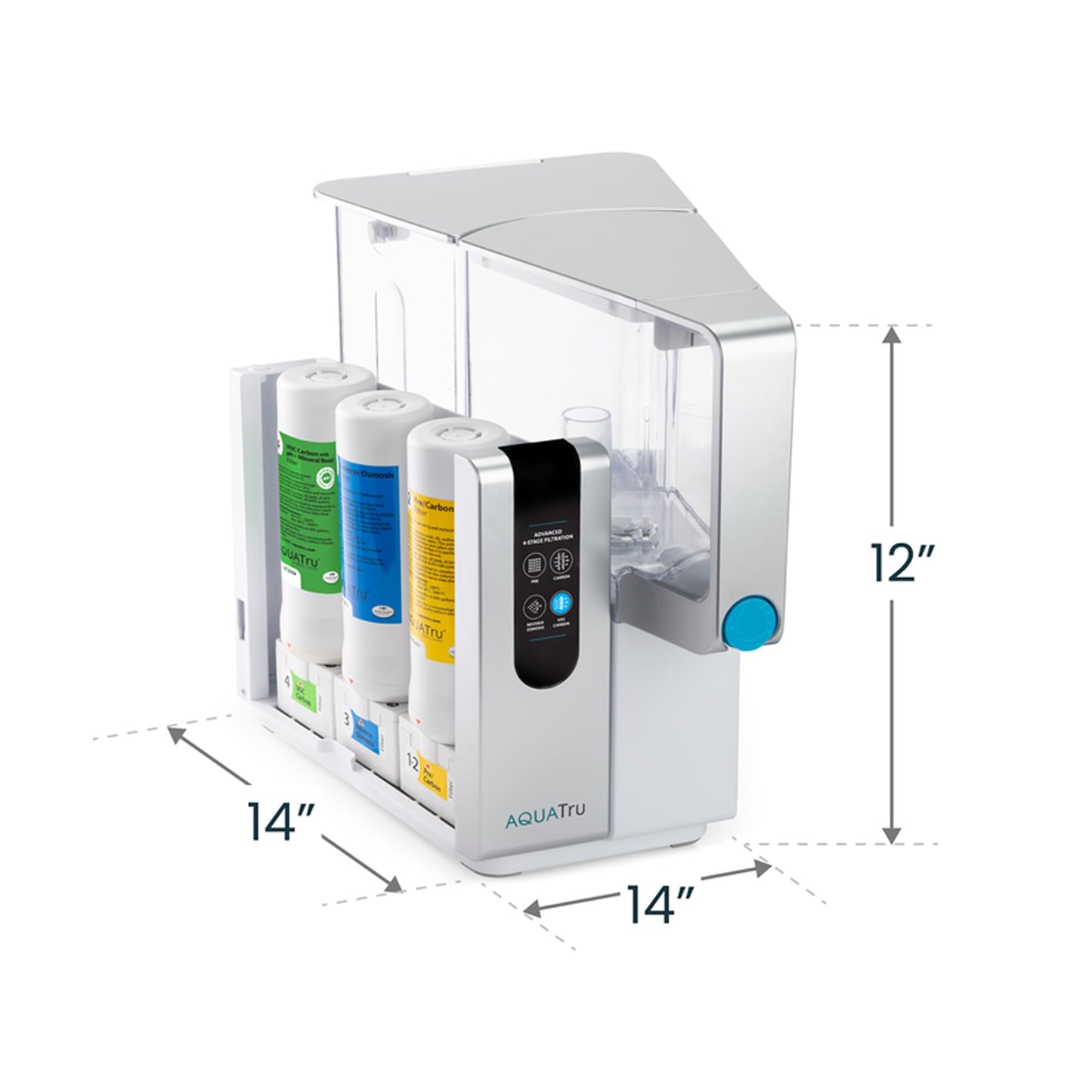 AquaTru Classic Alkaline Countertop Water Purifier | Certified 4-Stage Reverse Osmosis System Removes 84 Contaminants Including Forever Chemicals, Lead & Fluoride | Adds Minerals | No Plumbing