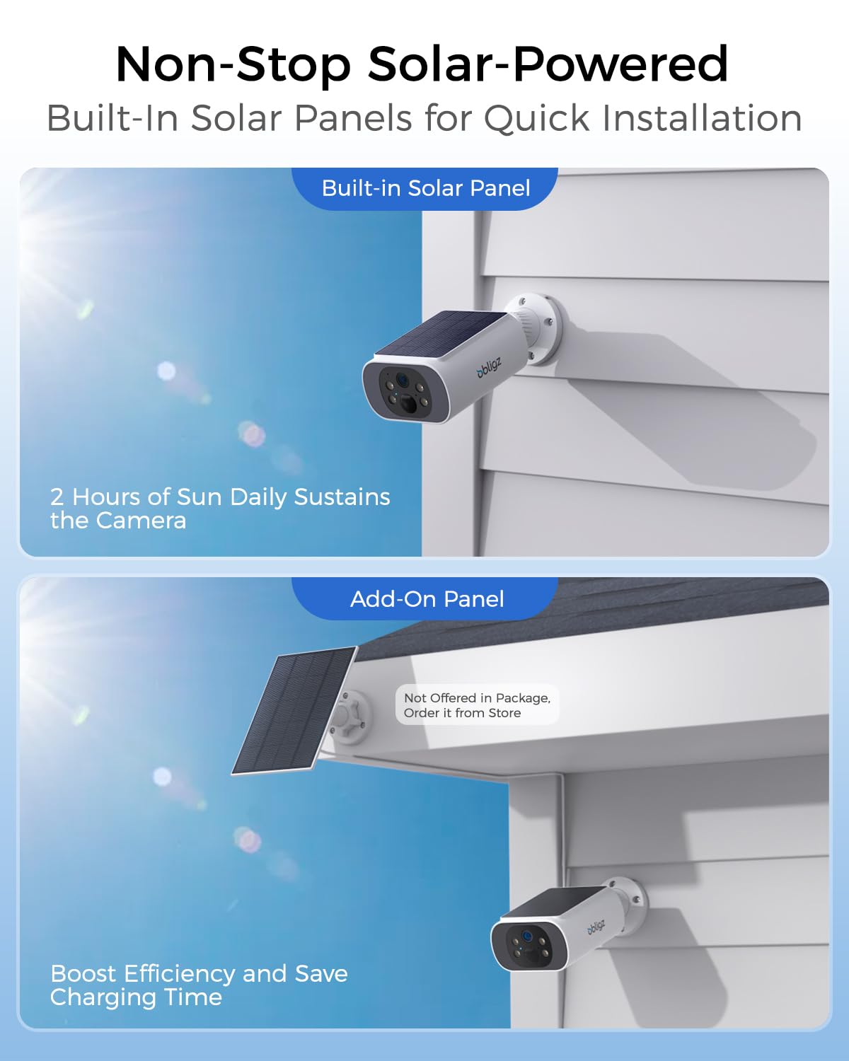 obligz Solar Security Cameras Wireless Outdoor, 4MP Cameras for Home Security Camera System, 64GB Local Storage, No Subscription, Easy Setup, Color Night Vision, 2.4 & 5G WiFi, 4-Cam Kit