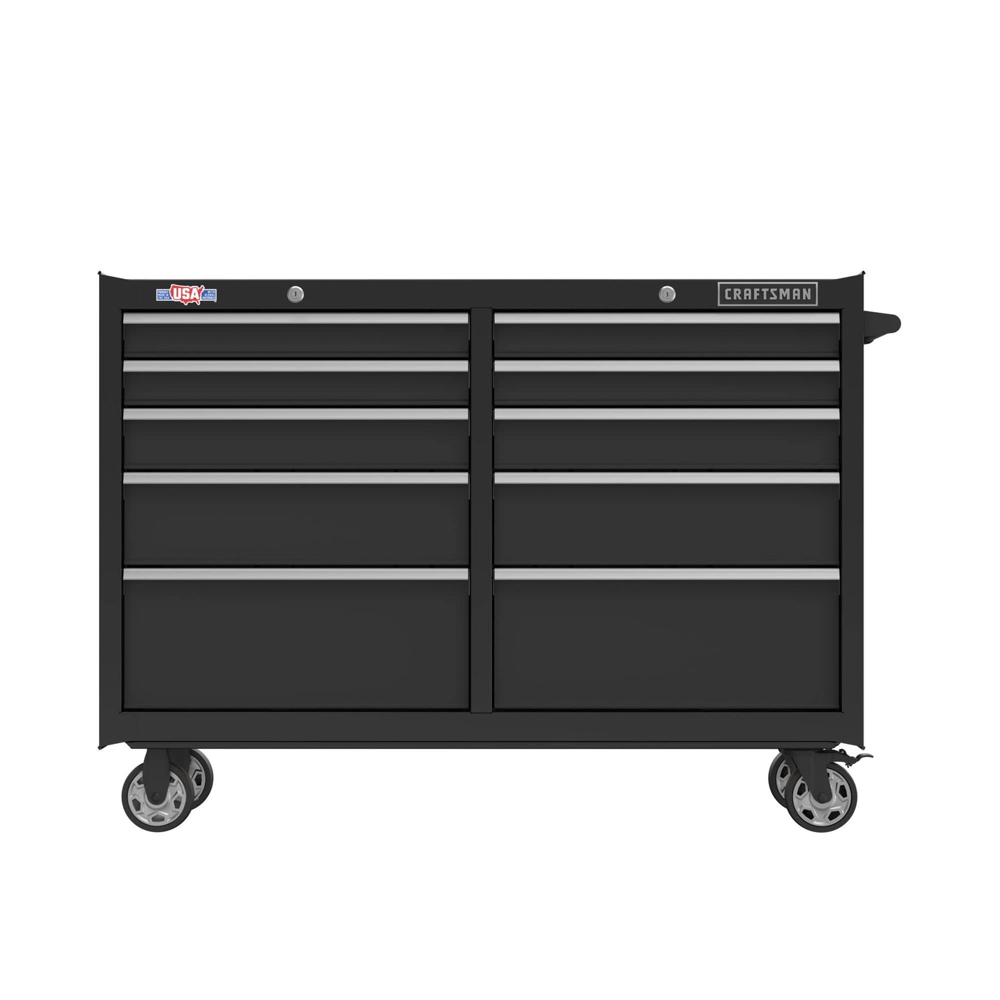 CRAFTSMAN S2000 52" Tool Chest, 10-Drawer Rolling Tool Storage Cabinet with Tray and Holder, Black (CMST352102BK)