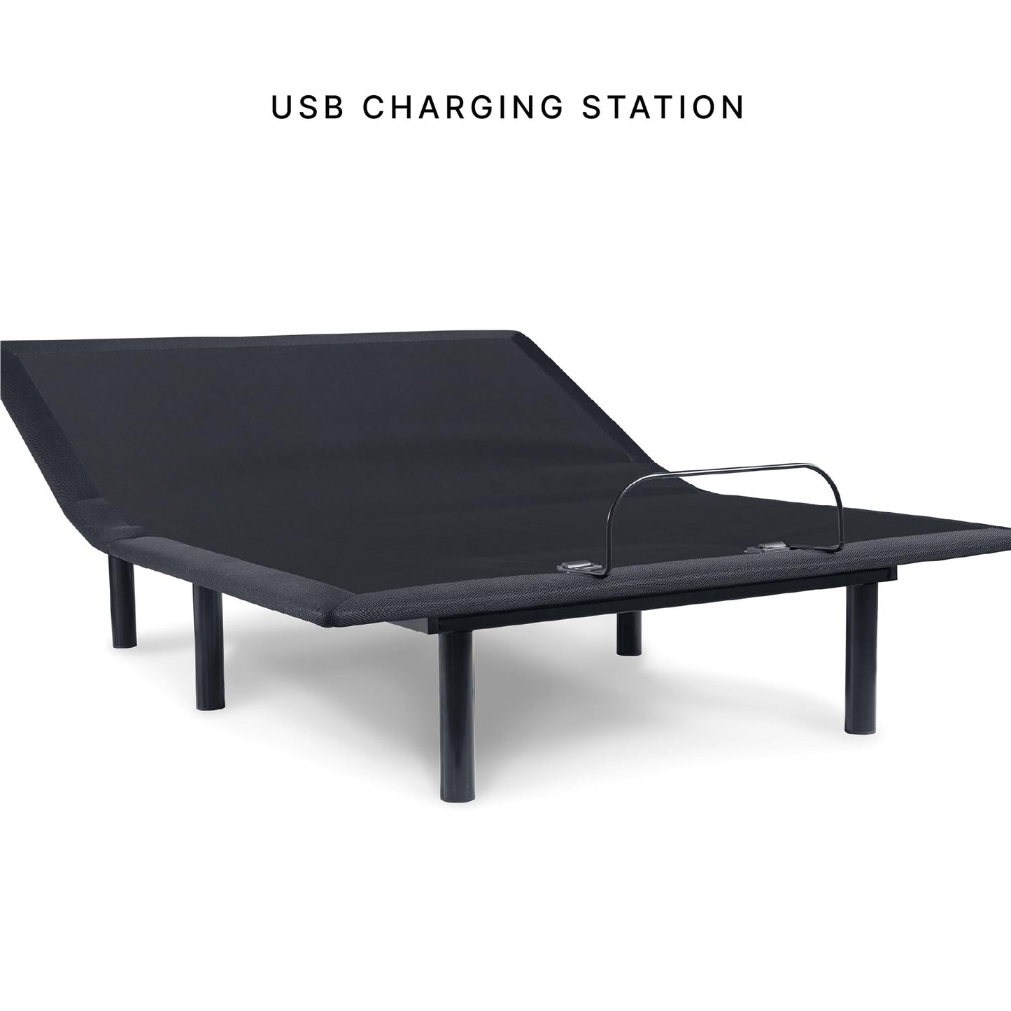 Signature Design by Ashley Head Up Only Foundation Traditional Adjustable Upholstered Head Base with Remote Control and USB Port, Queen, Black