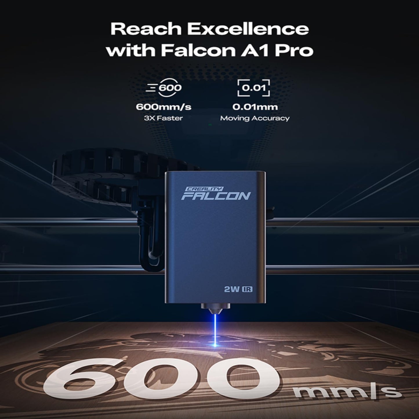 Creality Falcon 2W IR Laser Module, 1064nm Infrared Laser Head Dedicated for Falcon A1 Pro Laser Engraver, High-Precision Metal & Plastic Jewelry Engraving, 600mm/s High Speed, Easy Installation