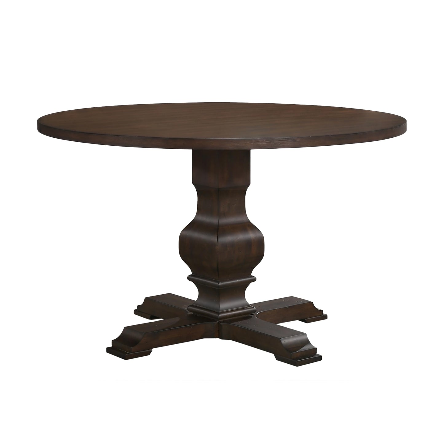Roundhill Furniture Havre Pedestal Base Round Dining Table, Espresso