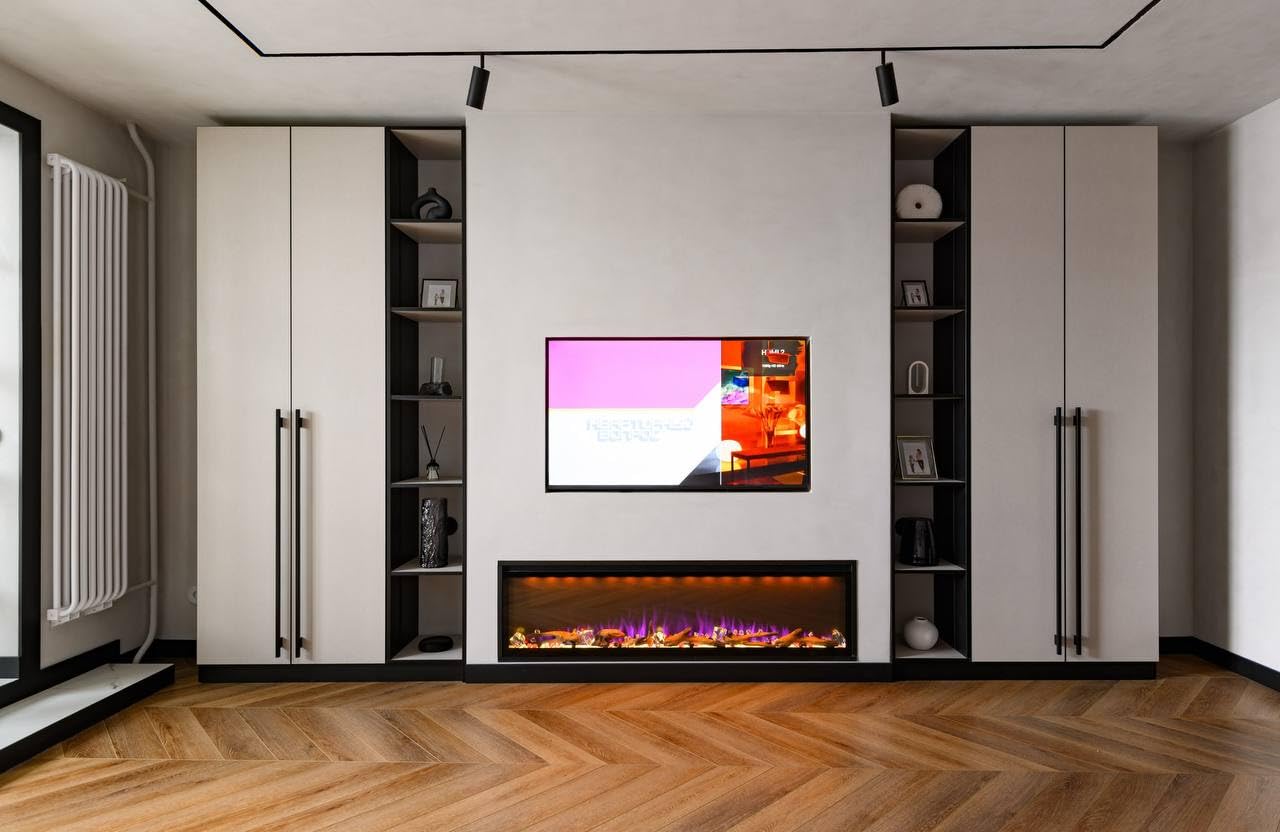 Mystflame 60 Inch WiFi Electric Fireplace Heater, Recessed or Wall Mounted, Ultra‑Slim 5.51" Deep, 750/1500W, 6 Flame Colors & 13 Ember Bed Colors,Remote & App Control, Alexa & Google Home