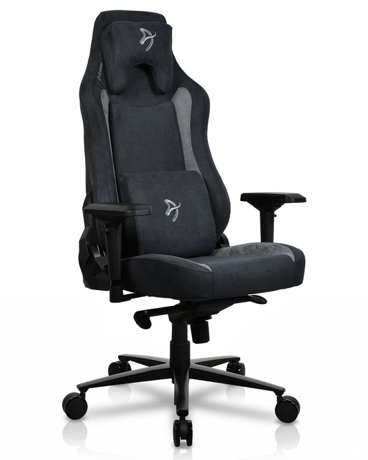 Arozzi Vernazza Supersoft Upholstery Material has a Unique Velvety Texture that is Fluid-Repellant and Breathable with Memory Foam Lumbar Support and 4D Armrest for Office and Gaming Chair - Black