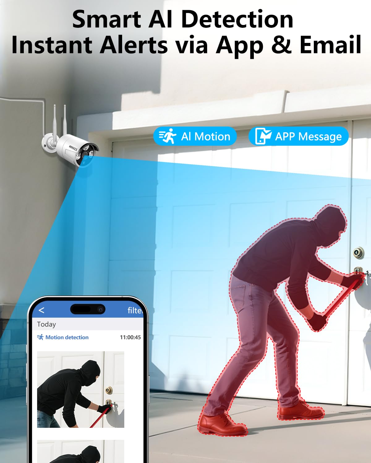 (2026 Update) Wireless Security Camera System, 16CH WiFi NVR with 8 x 3MP Dual Antenna Cameras, 55% Longer Range, 4TB HDD 60-Day Recording, Dual Band 2.4/5.8GHz, IP67, Free App