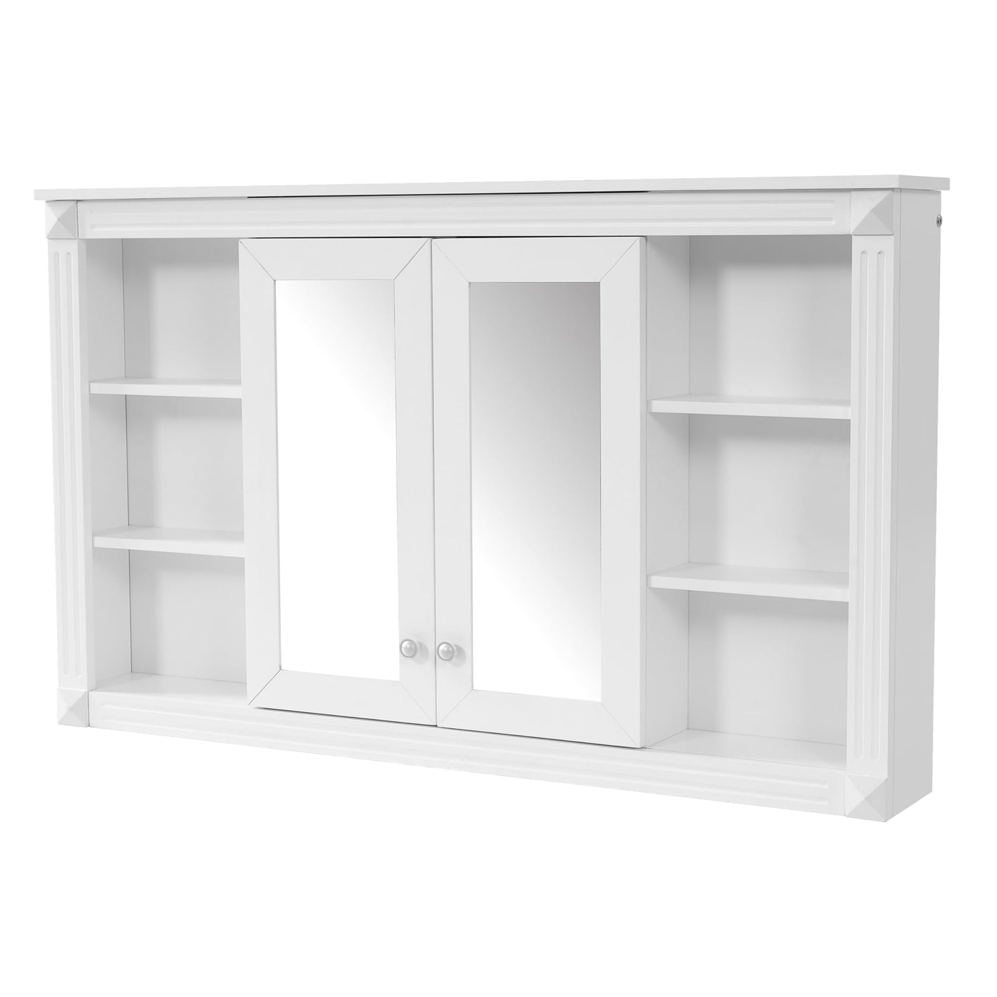 Merax Bathroom Medicine Cabinet with Mirror Door & Adjustable Shelf, 48" x 28" Wall Mounted Bathroom Storage Cabinet with Mirror, Over The Toilet