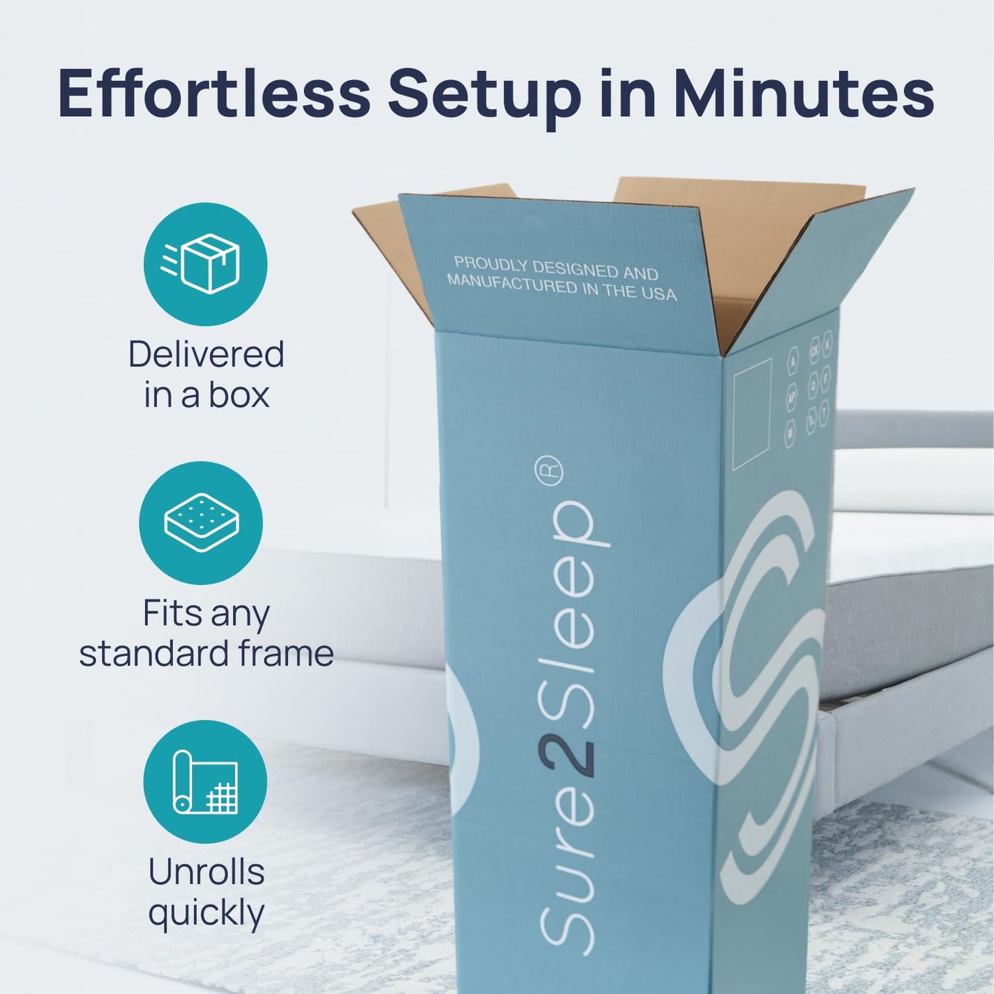 Sure2Sleep Monterey King Size 10-inch Med Firm Mattress. Fiberglass Free. Made in USA. Breathable HyPUR-Gel Sleeps Cool. CertiPUR-US