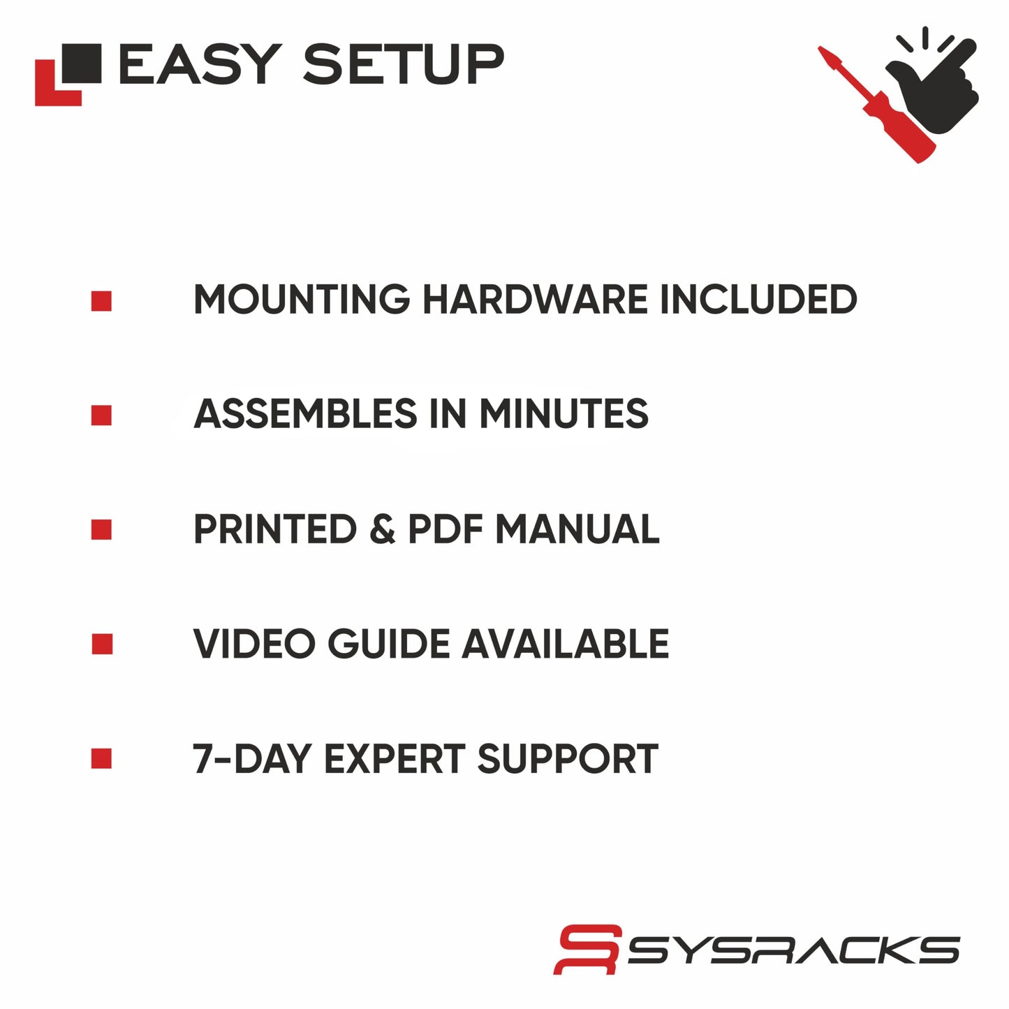 Sysracks 27U Server Rack Cabinet, 39" Deep, Glass Door, 19-Inch
