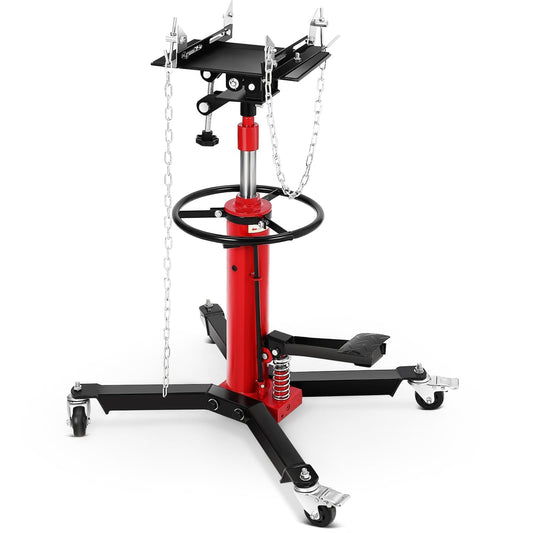 Transmission Jack 1322 LBS, Hydraulic Telescoping Stand with Foot Pedal & 360° Swivel Wheels, 34"-68" High Lift Transmission Jack for Car, Truck, SUV Repairs in Garage Workshop