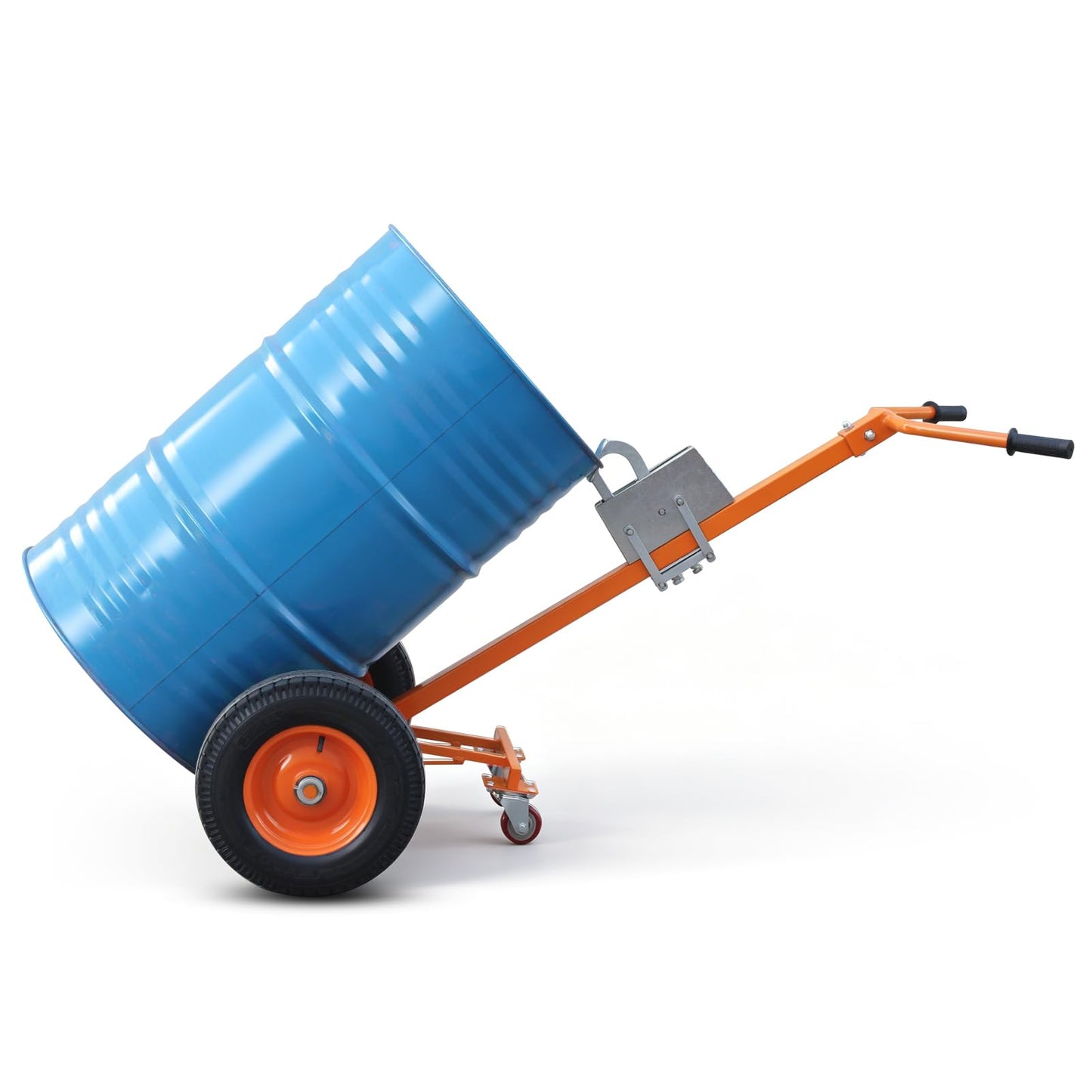 Drum Truck, 55 Gallon Drum Dolly, Heavy Duty Drum Cart with 16" Pneumatic Wheels, 1000 lb Capacity Barrel Handler for Oil Drums, Warehouse, Garage, Shop & Outdoor Use