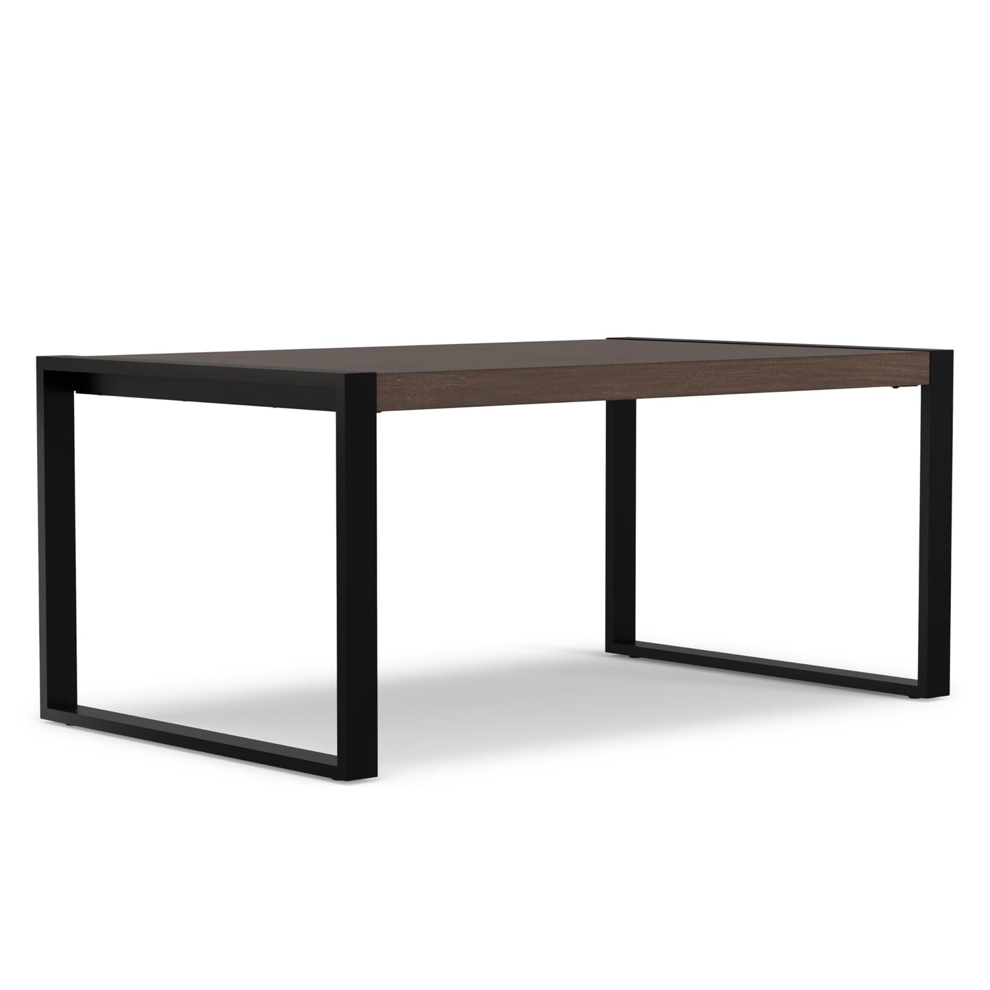 SIMPLIHOME McKenzie Dining Table - 66 inch Wide Solid Mango Wood Rectangular Table in Smoky Grey, Modern Industrial Style for Dining Room or Kitchen with Black Powder-Coated Iron Legs, Seats 4