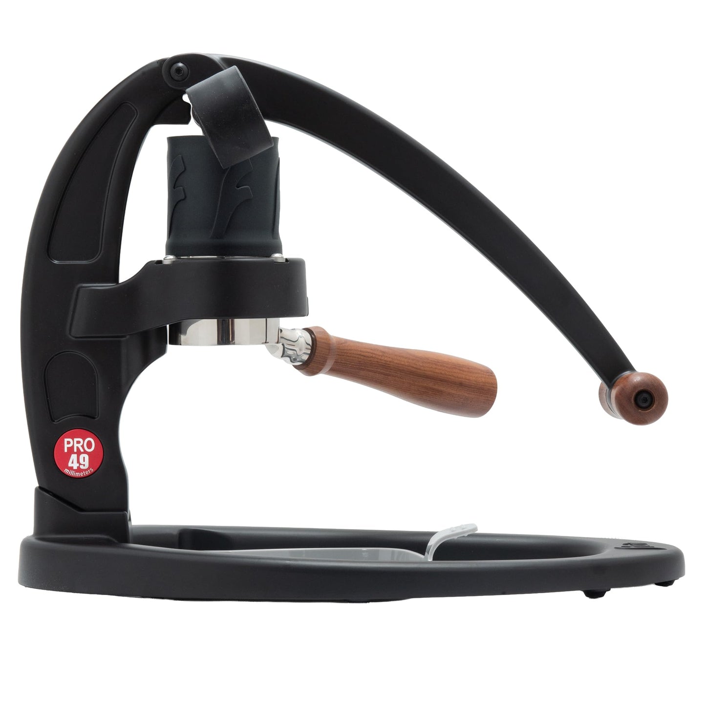 Flair UPDATED 49 PRO (Black) - All manual 49mm lever espresso maker with handled portafilter, pressure gauge and no plastics in brew path
