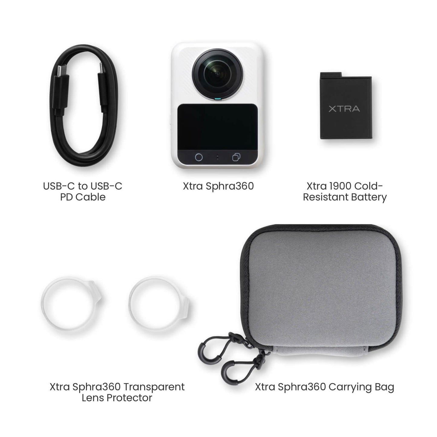 Xtra 360 Camera, 8K Panoramic Video, 1-Inch Sensor Equivalent, 100MP High Resolution, Waterproof Action Camera, 105GB Built-in Storage, Bullet Time, Broad Compatibility, Vlog