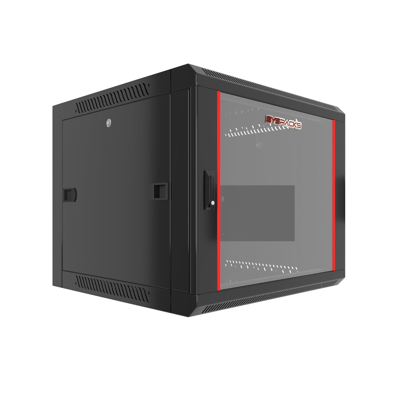 Sysracks 9U Wall Rack Mount Server 24" Deep Network Cabinet, Server Rack with Fan, Removable Side Panels, Locking Glass Door 19" Computer Cabinet Enclosure Network Rack Case SRE 9.600