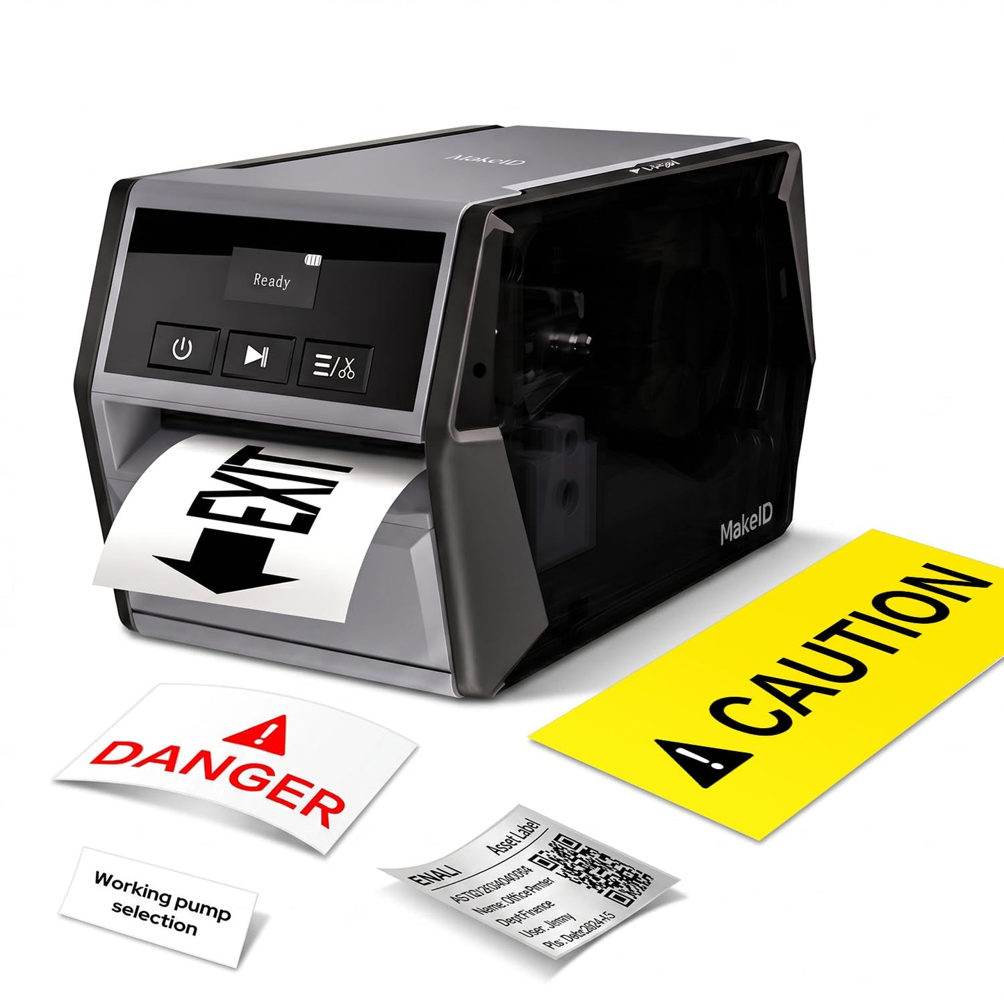 Makeid D50 Industrial Label Printer, Desktop Label Maker 2" Print Head, Mobile APP & PC Editor Compatible, 2600mAh Li-ion Battery, Come with 1.97" W x 26.24ft L Label Heavy-Duty Labeler for Job Sites