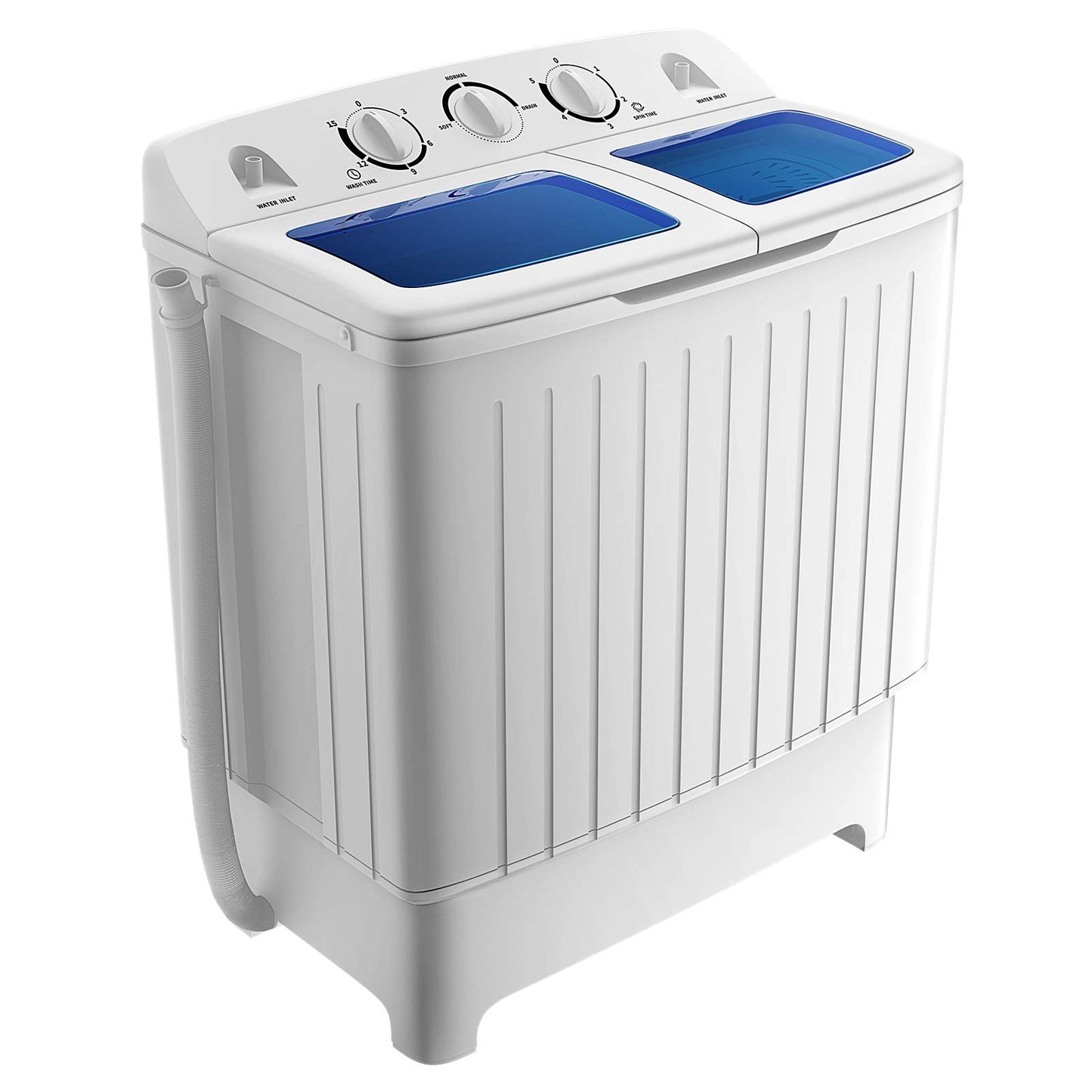 Giantex Portable Washing Machine, 20lbs Capacity, Twin Tub 2lbs Washer & 8lbs Spinner Combo, Compact for Apartment RV Dorms, Blue & White, GT24267-PE