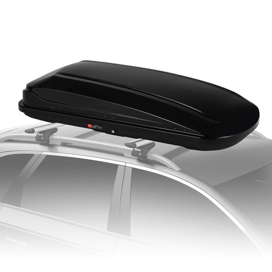PeakPursuit Hard Shell Roof Top Cargo Carrier, 17 Cu.Ft Waterproof Car Roof Storage Box with Security Keys, Dual-Sided Opening, Tool-Free Installation, Holds 165 Lbs, 69"x33"x11", Black
