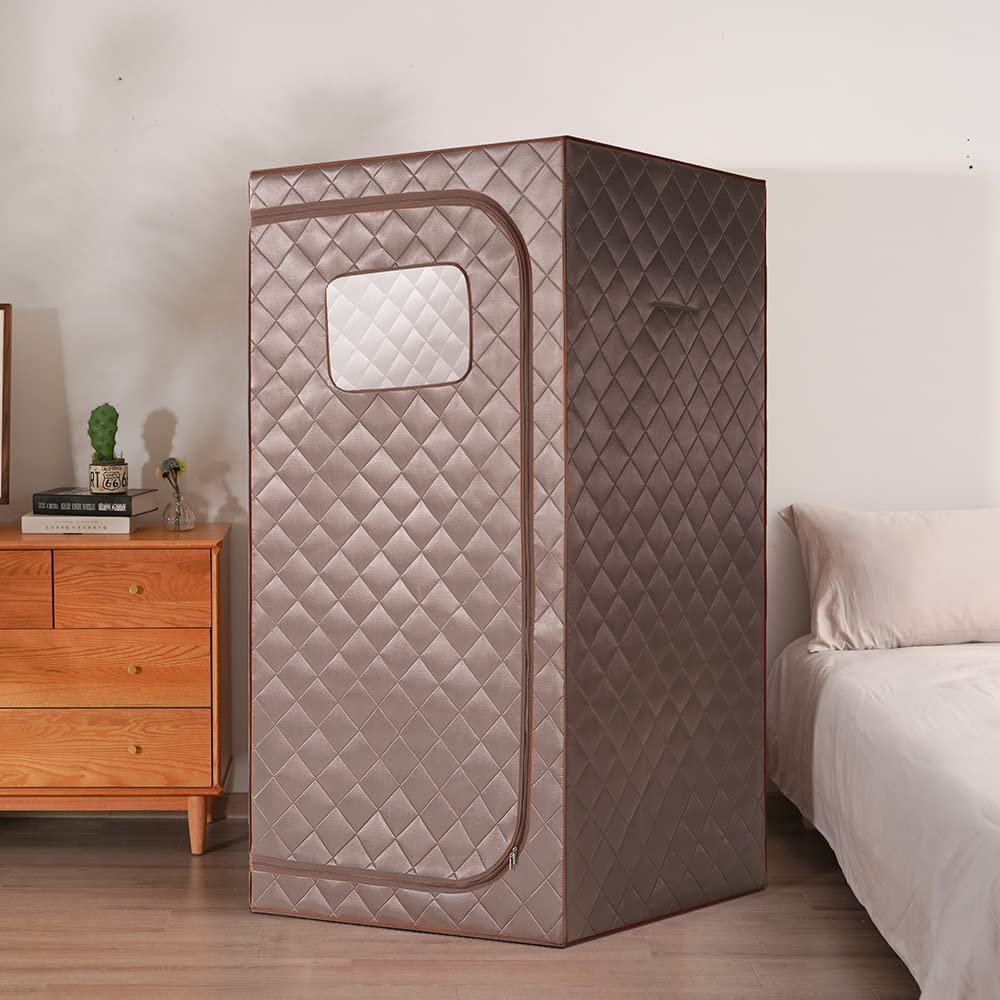 TaTalife Portable Full Size Infrared Sauna, Personal Sauna for Home Spa, Home Spa Tent with Remote Control, Heating Foot Pad, Foldable Reinforced Chair, Detox Therapy (L 33.8" x W 33.8" x H 66.5")