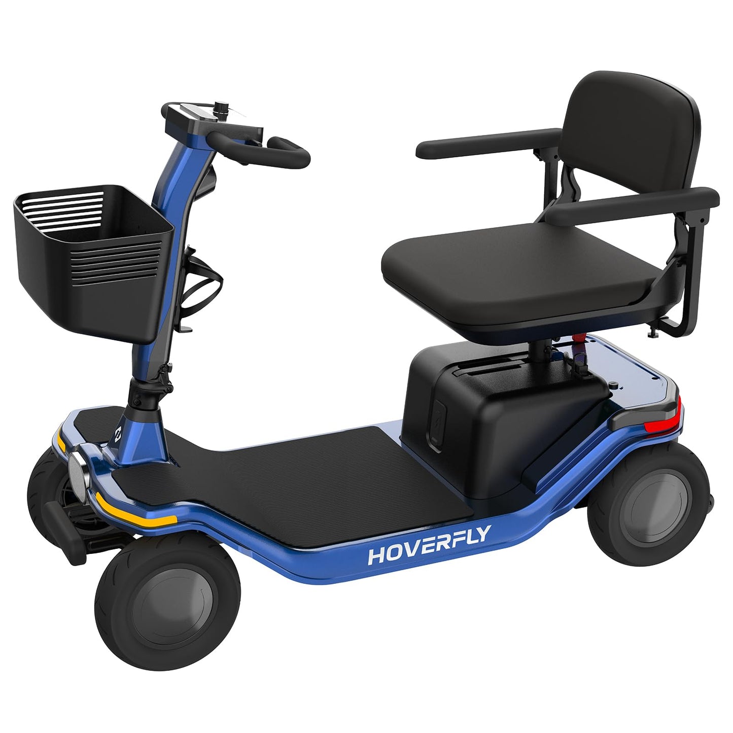 Hoverfly T5 Mobility Scooter for Seniors, Max 16.8-Mile Range & 5 mph, 3-Position Seat & Anti-slip Rear Wheel, Removed Battery & Quick Fold Design, Solid 9" Tire&330 lb Capacity, Ease of Assembly Blue