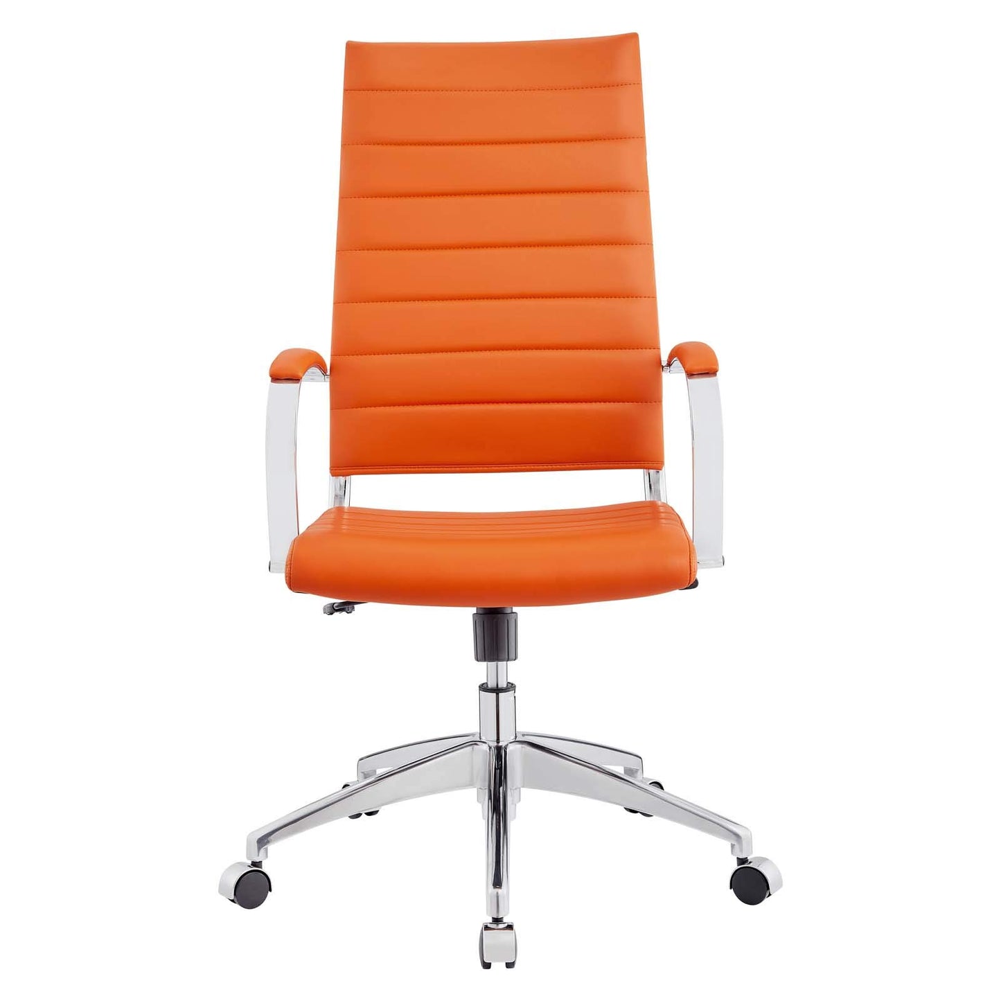 Modway Jive Ribbed High Back Tall Executive Swivel Office Chair With Arms In Orange