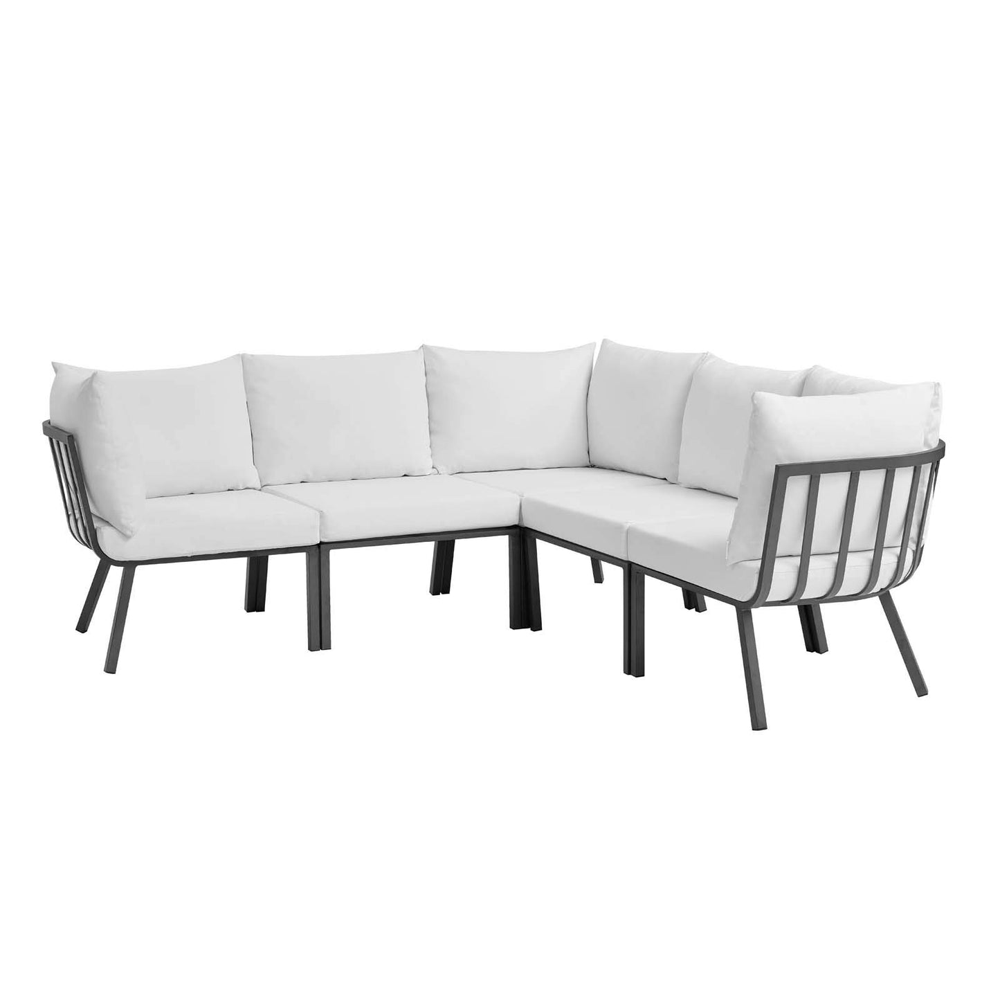 Modway Riverside Outdoor Patio Conversation Set, 85. 5" L x 85. 5" W x 28" H, Gray White