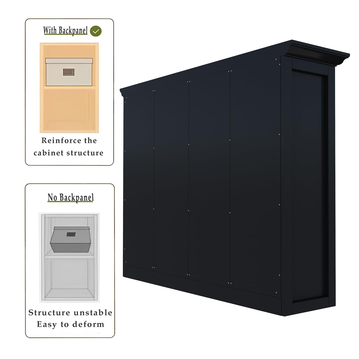 OSCHF Cube Storage Bookcase with Base - Wooden 3 Tiers Floor Standing Open Shelf Cabinet for Home and Office, 12-Cube Lattice Bookshelf, Black