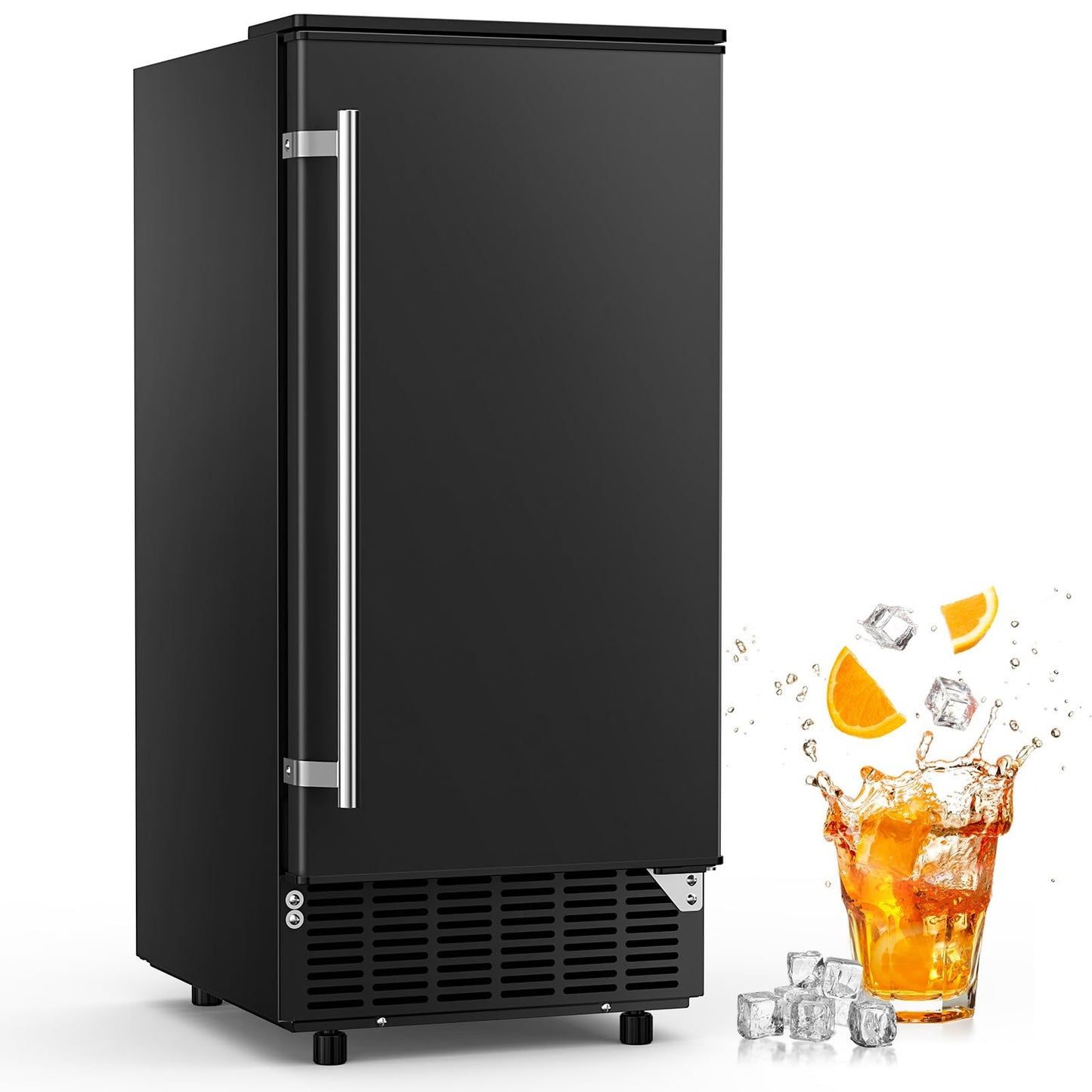 COWSAR Commercial Cube Ice Maker, Freestanding Ice Machine, 80lbs/24H, 40 Ice Cubes/Cycle, Reversible Door, 24H Timer & Self-Cleaning, Under Counter Ice Cube Machine for Bar/Cafe/Home