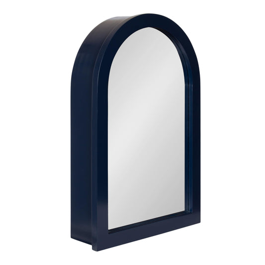 Kate and Laurel Arcott Modern Arched Bathroom Cabinet with Mirror, 20 x 6 x 30, Navy Blue, Coastal Wooden Bathroom Mirror with Storage for Bath Medicine Cabinet or Over-the-Toilet Storage Option