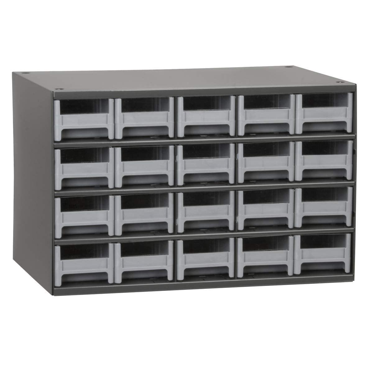 Akro-Mils Steel Garage Storage Cabinet, Small Parts Organizer Metal Cabinet for Hardware, Nails, Screws, Bolts, Nuts, and More, 17" W x 11" D x 11" H, 20-Drawer, Gray Cabinet/Gray Drawers (19320)