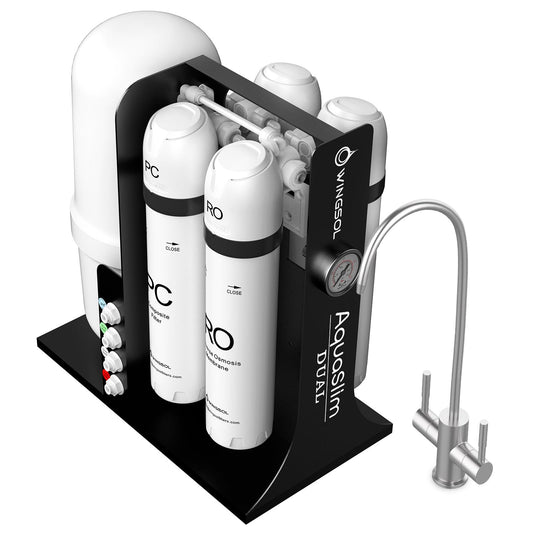 WINGSOL Dual Mode Integrated Reverse Osmosis Water Filter, NSF/ANSI 42&53&58, 10-Stage Under Sink RO Filtration System for 0 TDS Water & pH+ Alkaline Remineralization Water, No Electricity Needed