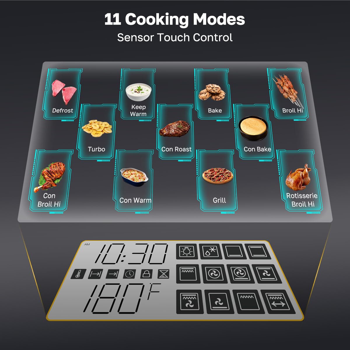 ThermoMate 24 Inch Electric Wall Oven, ETL Certified, 2.6 Cu.Ft. Convection Ovens with 12 Functions, 3D Heating, 3100W, Sensor Touch Control, Safety Lock, Stainless Steel