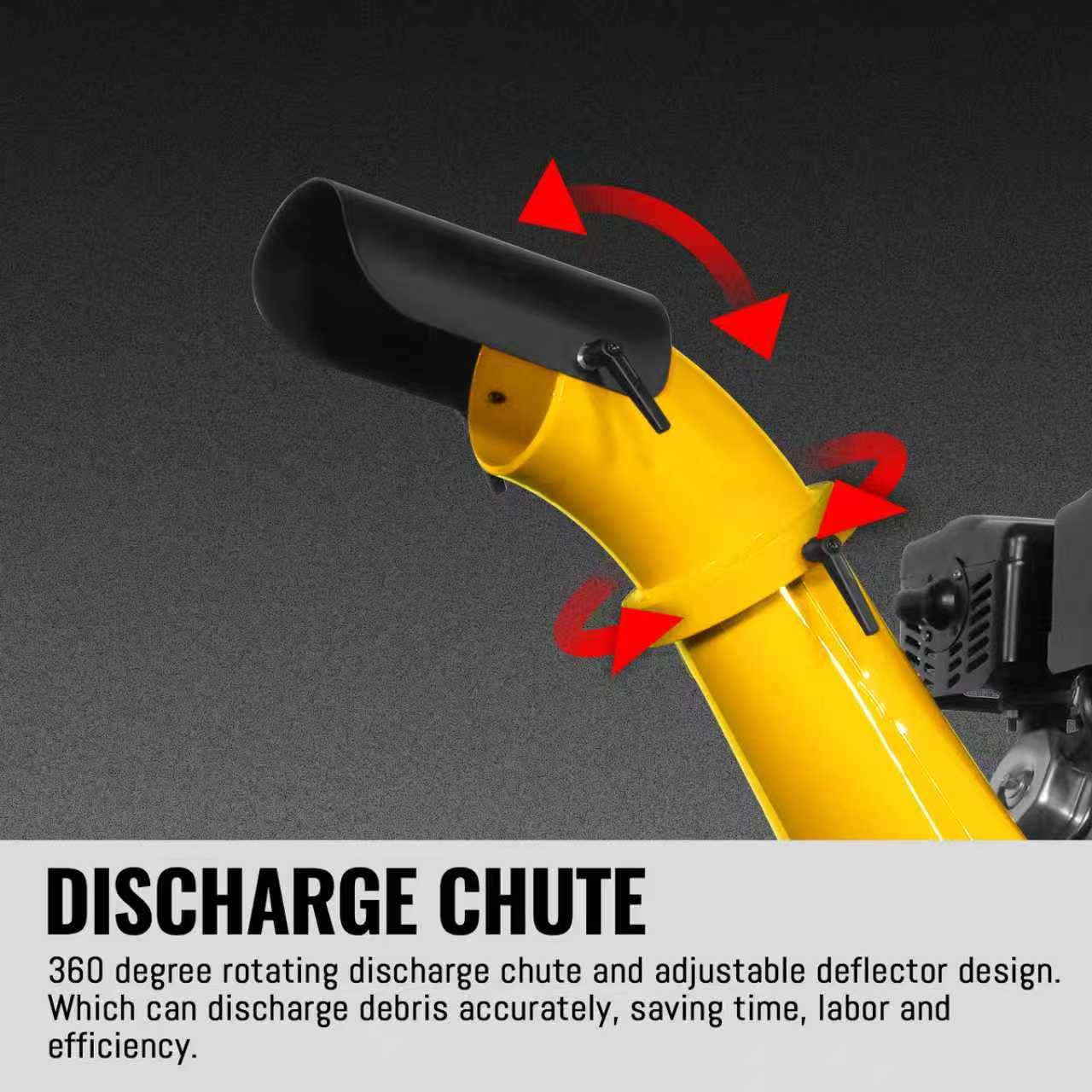 MechMaxx 5'' inch DUCAR 420cc 15hp E-Start Gas Powered Wood Chipper Shredder Mulcher with Towbar/Emergency Stop Button,Model GS1500 Yellow