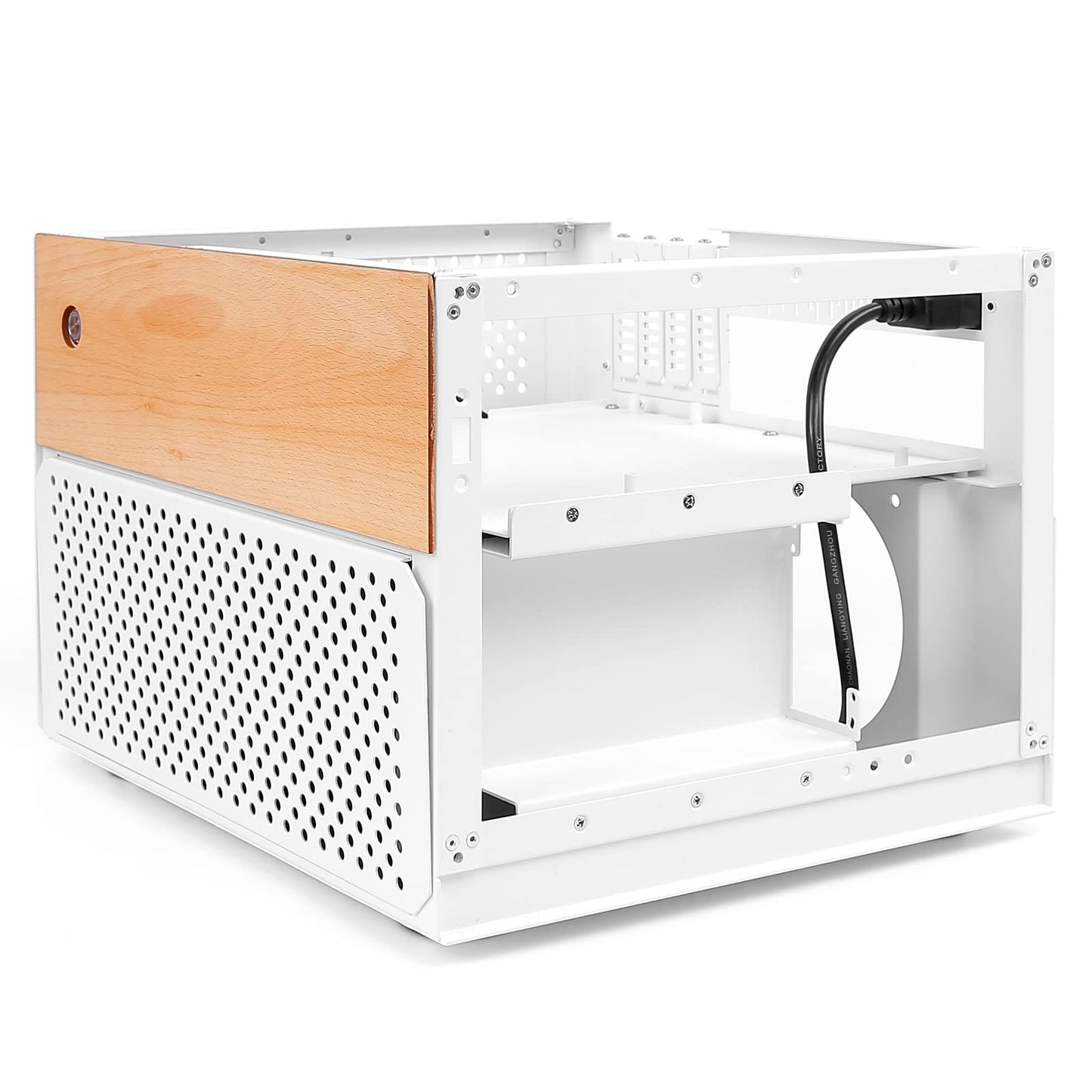 AUDHEID 8-Bay NAS Chassis, Computer Network Attached Storage, Support 8 * 3.5" HDD+2 * 2.5" SSD Tray, Compatible MATX/uATX/ITX, Personal Private Cloud(Diskless) (White)