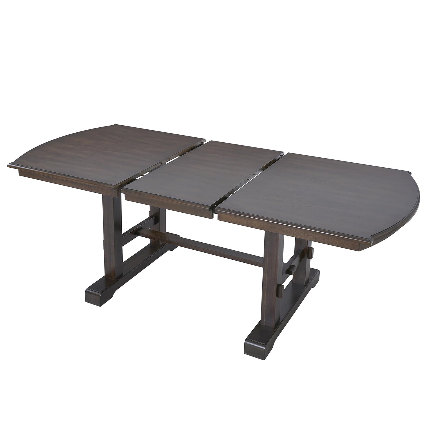 Ball & Cast 60"-78" Extendable Farmhouse Dining-Table for 6-8, Expandable Wooden Kitchen Table with 18" Removable Leaf, Large Retro H-Leg Dining Room Table for 4-8,Space Saving & Sturdy, Brown